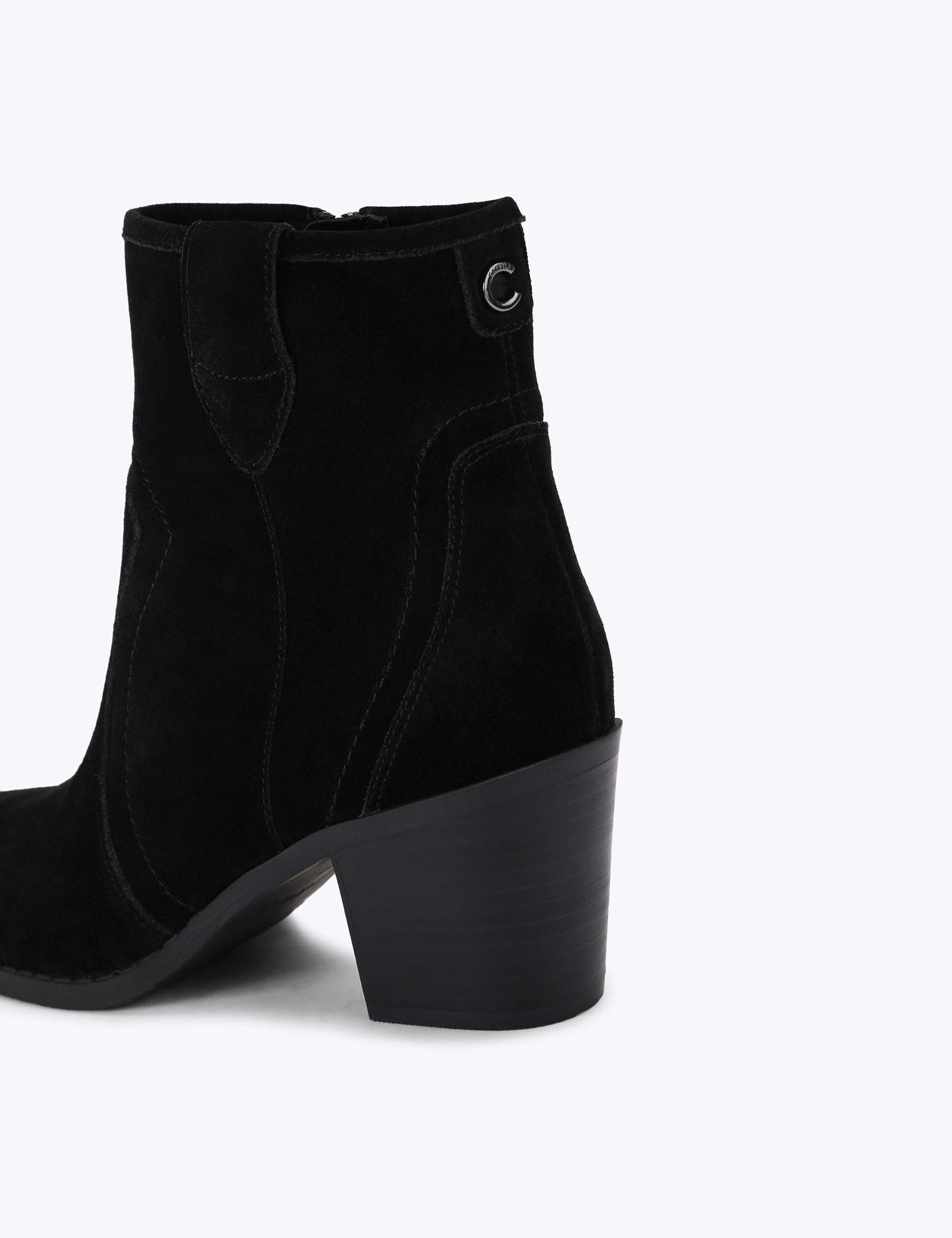 Suede Block Heel Ankle Boots 4 of 4