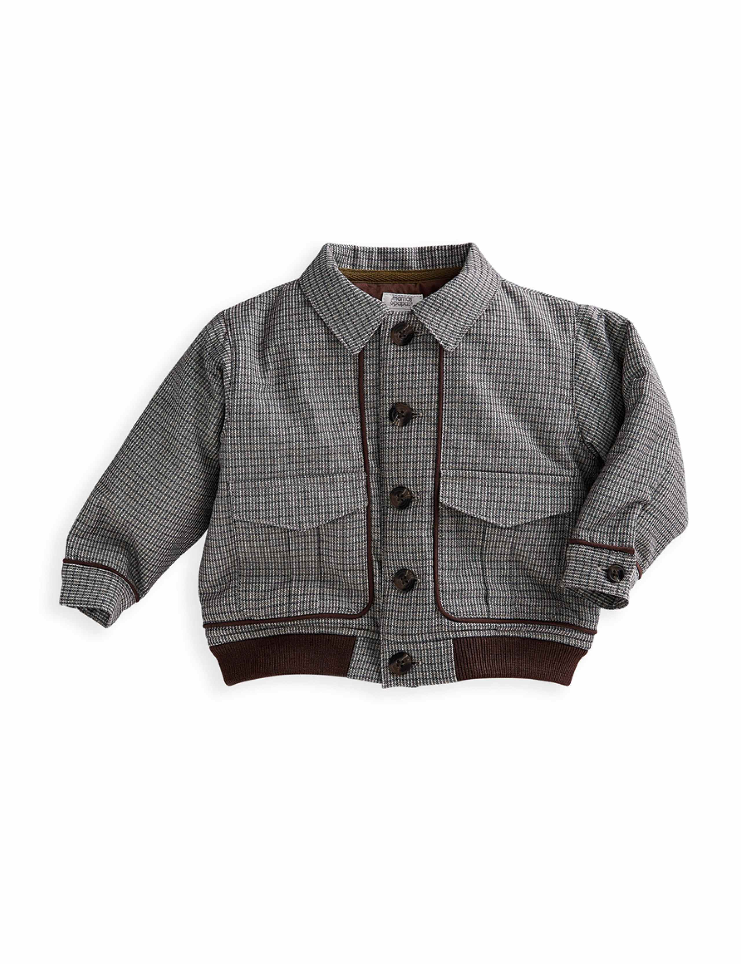 Cotton Rich Houndstooth Bomber Jacket (3-36 Mths) 2 of 4