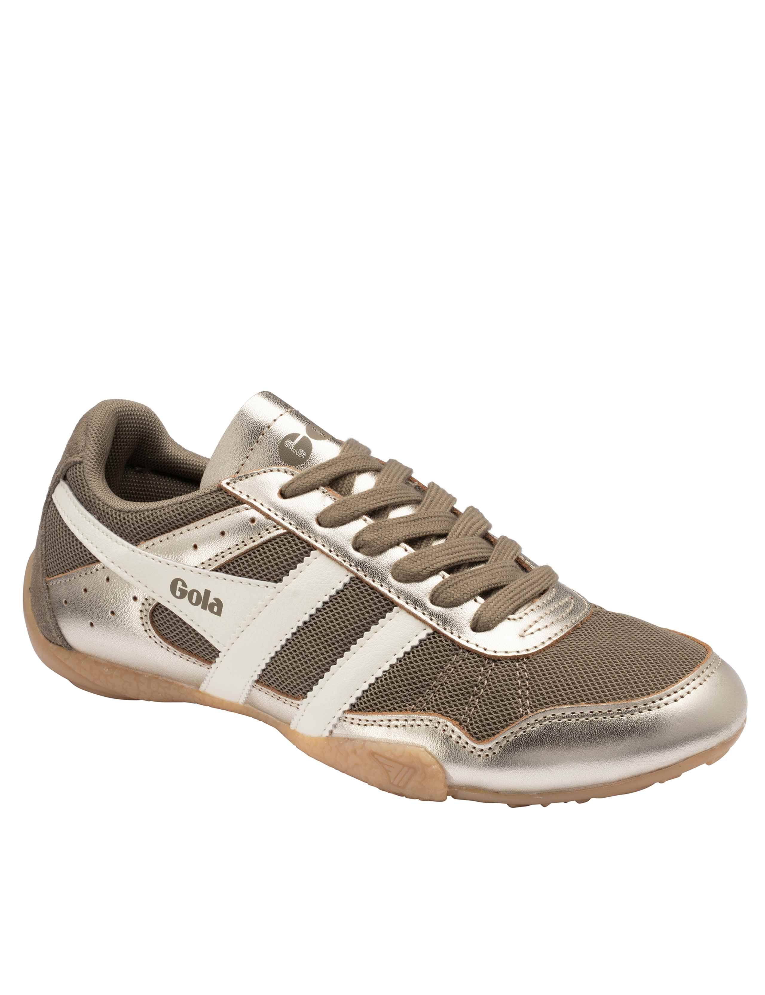 Cascade Glimmer Lace Up Metallic Trainers 2 of 5