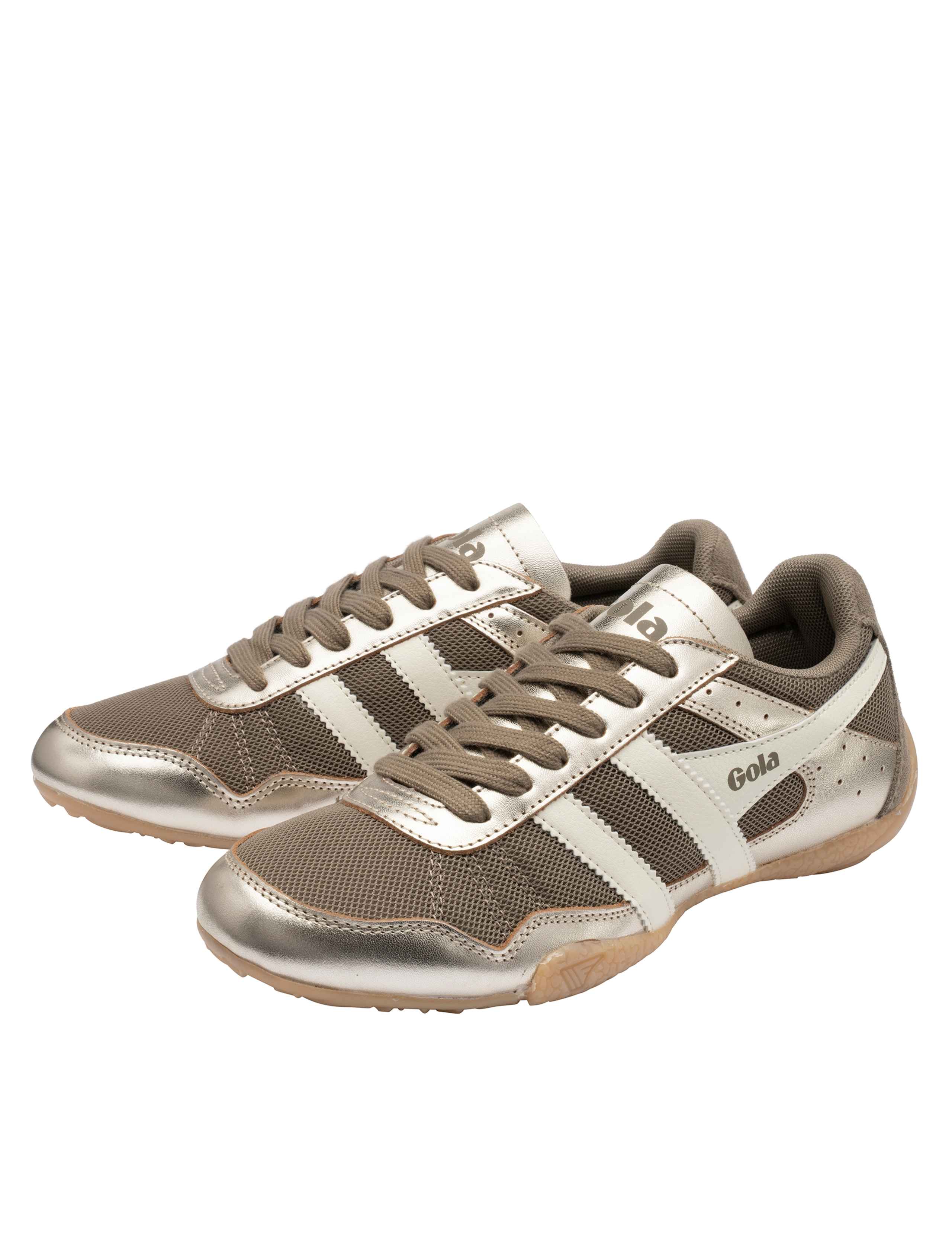 Cascade Glimmer Lace Up Metallic Trainers 3 of 5