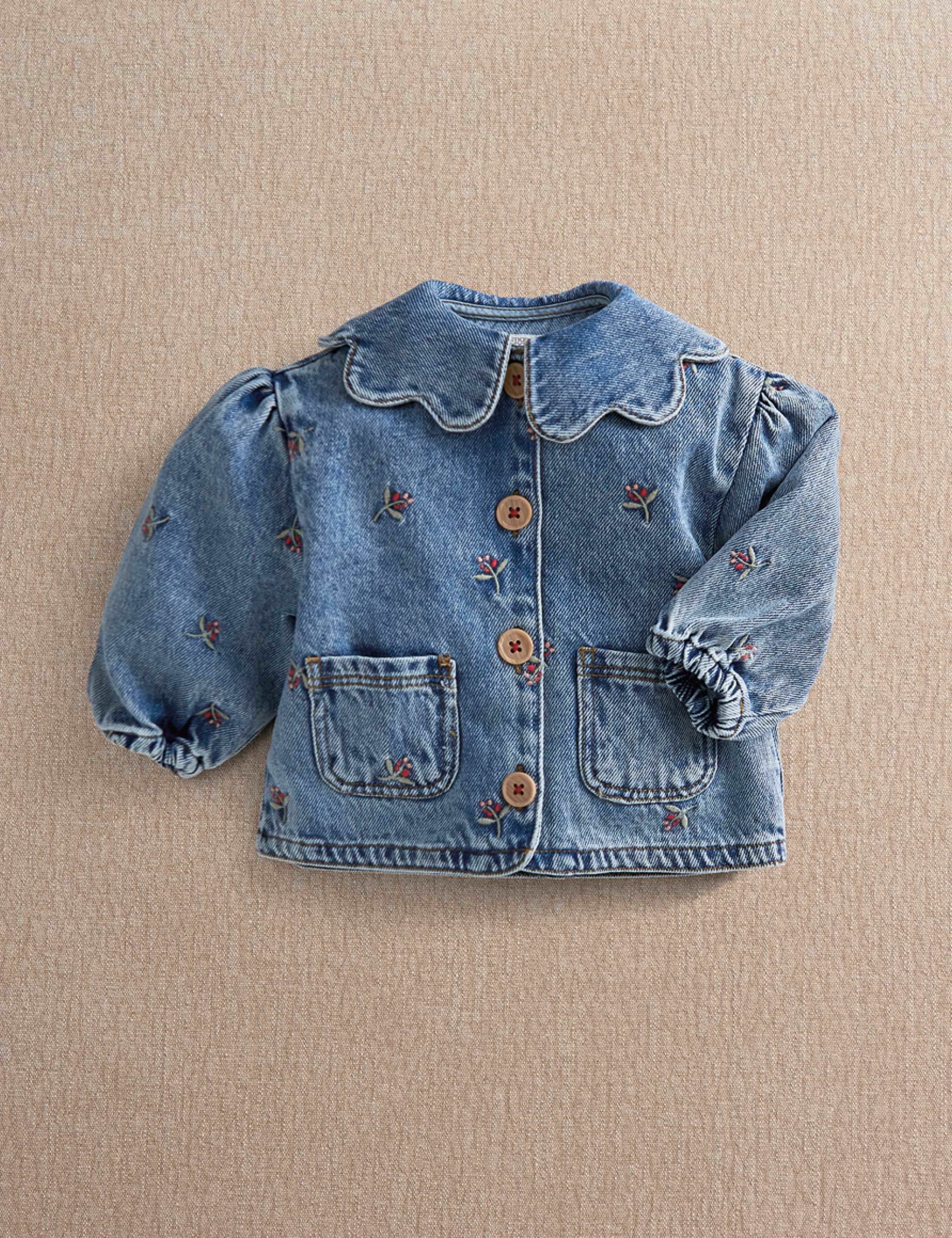 Denim Berry Embroidered Jacket (3-36 Mths) 1 of 5