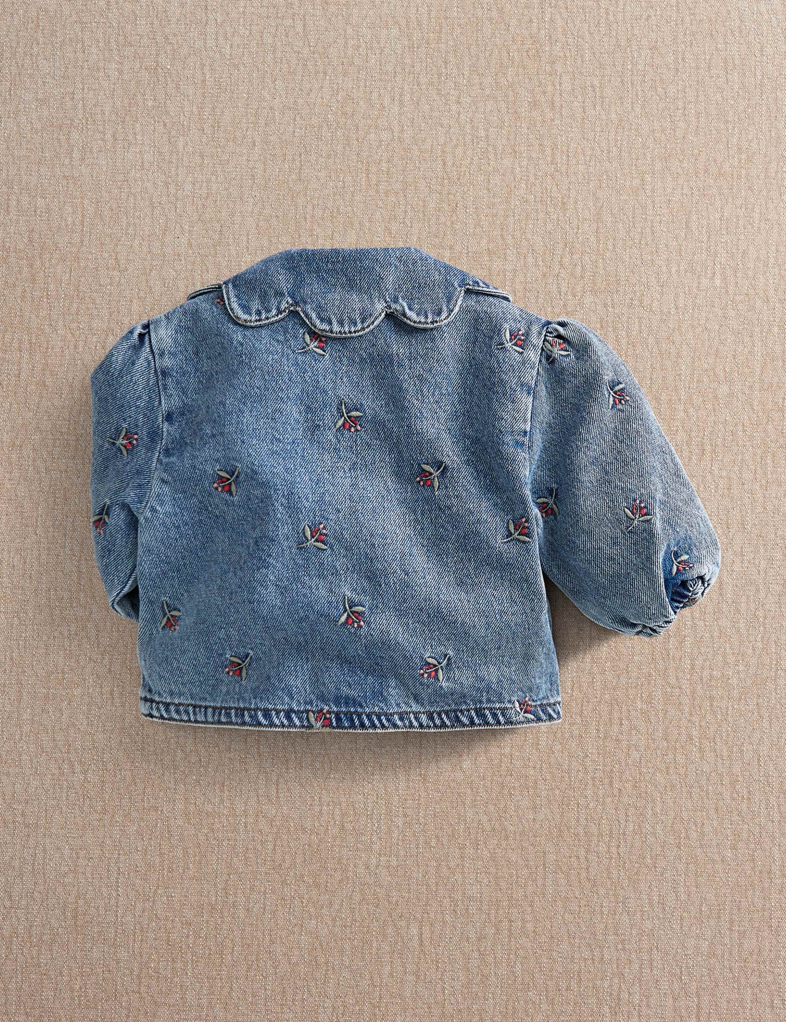 Denim Berry Embroidered Jacket (3-36 Mths) 4 of 5