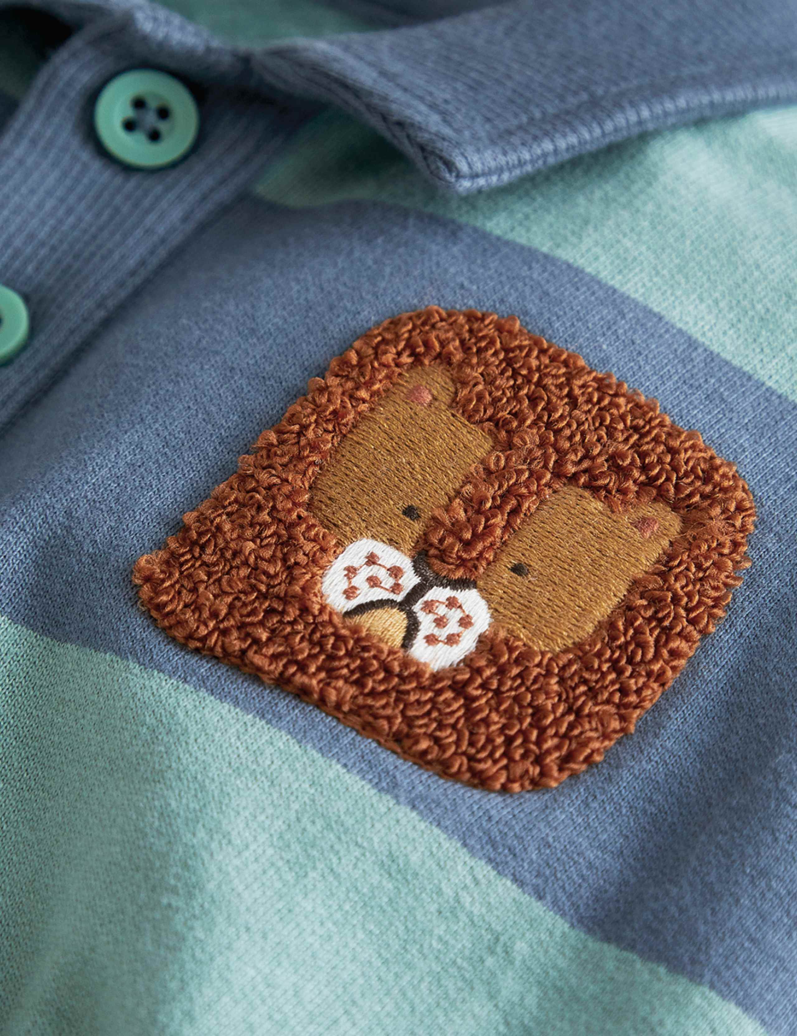Cotton Rich Striped Polo Collar Sweatshirt (0-24 Mths) 3 of 4