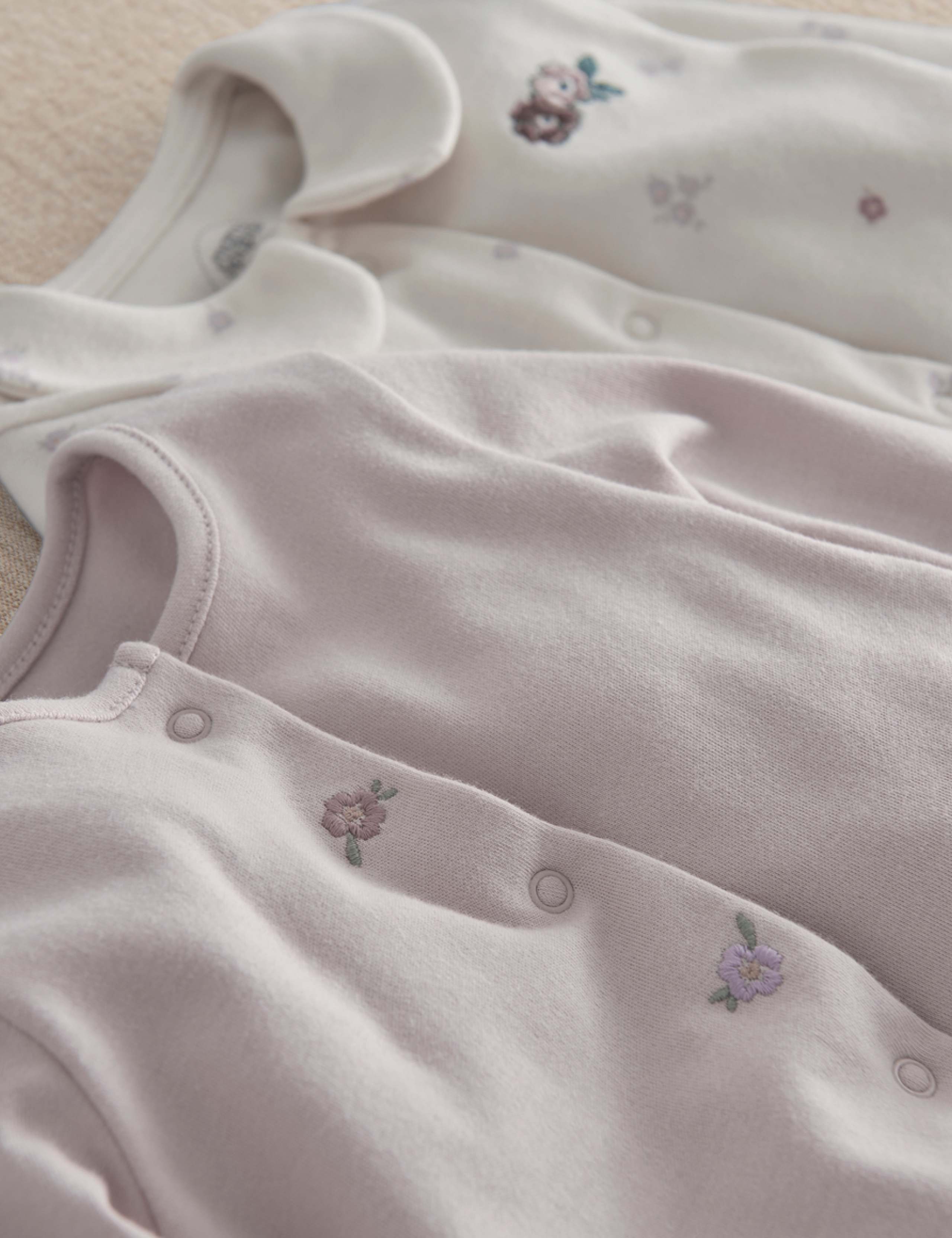 3 Pack Floral Sleepsuits (0-2 Yrs) 3 of 4
