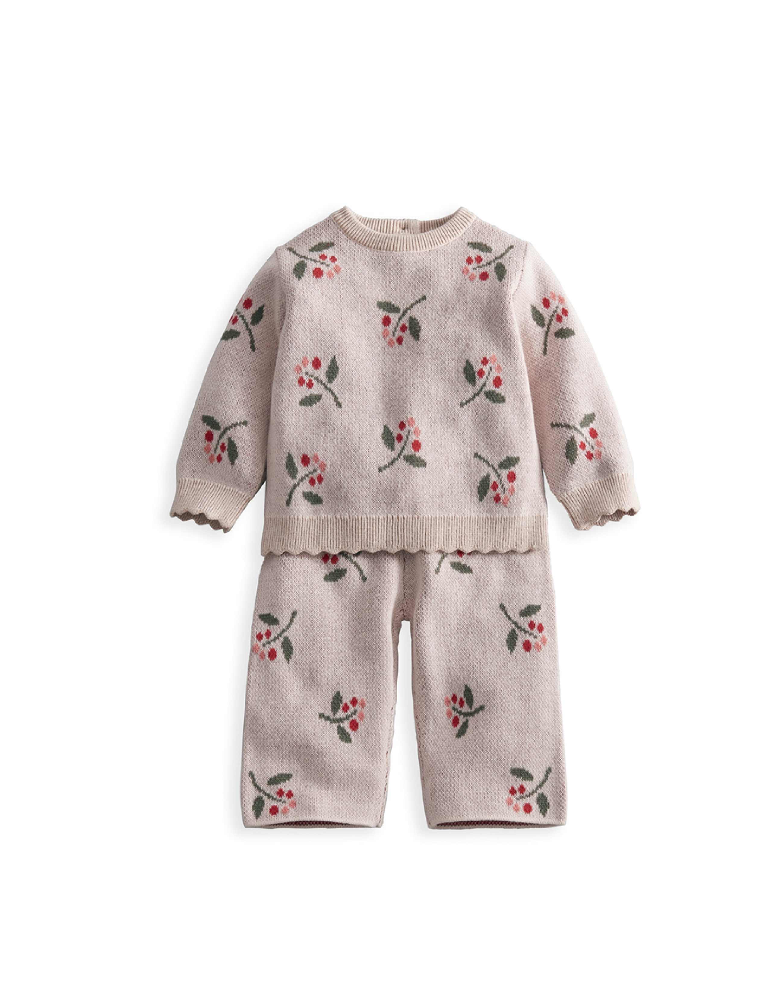 2 Piece Berry Knitted Outfit (0-3 Yrs) 2 of 4