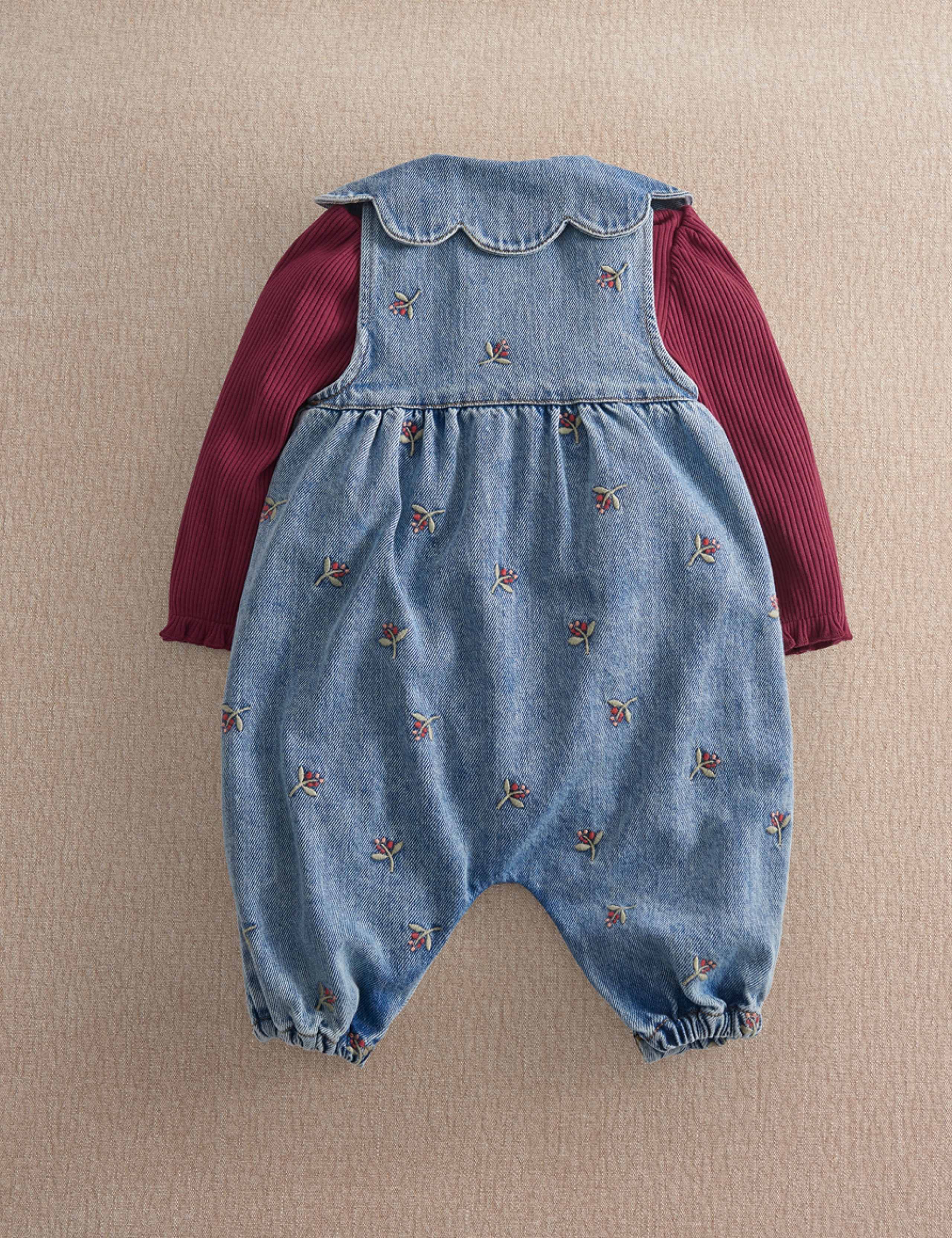 2 Piece Berry Dungaree Outfit (0-2 Yrs) 4 of 5