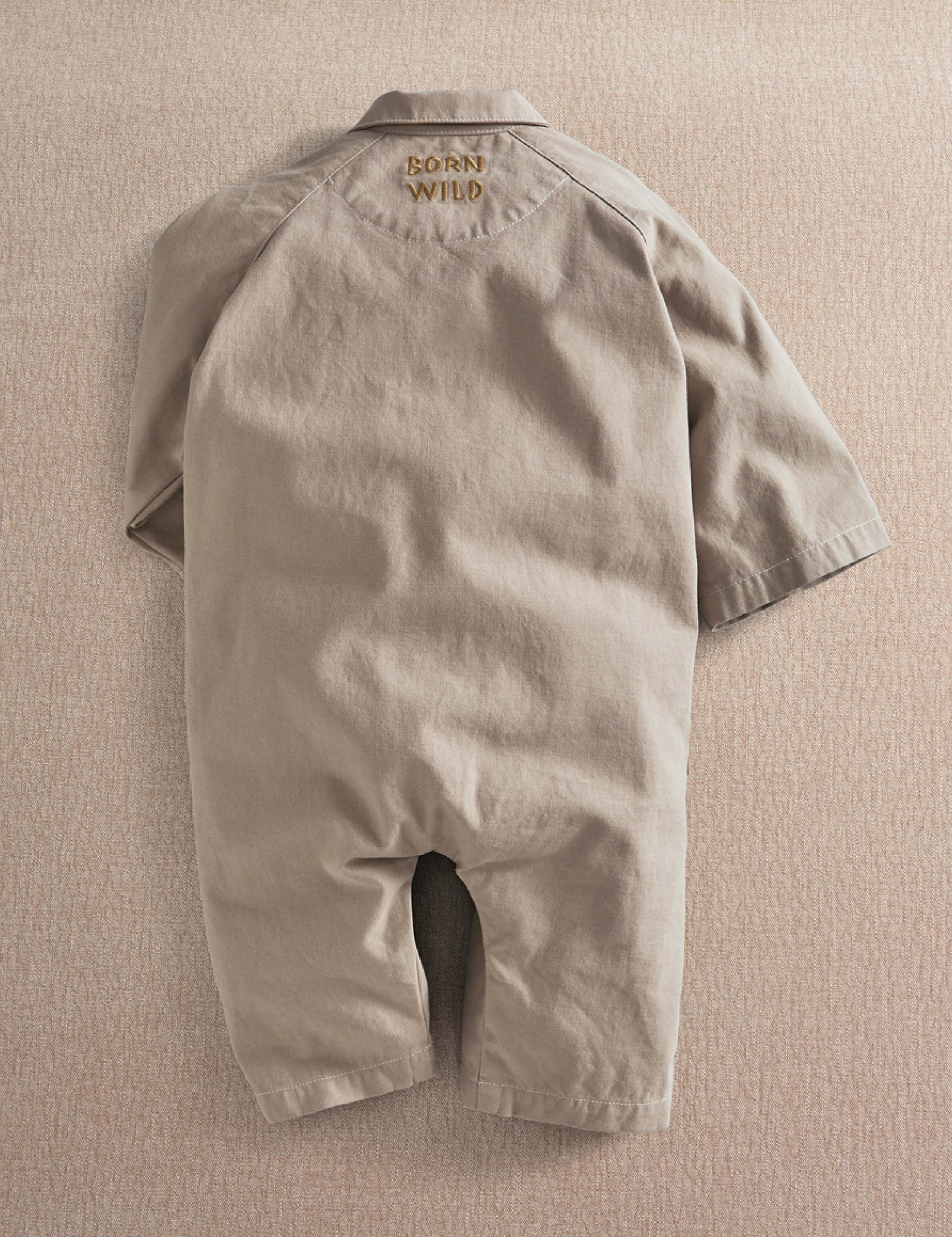 Cotton Patterned Zip Front Romper 3 of 4