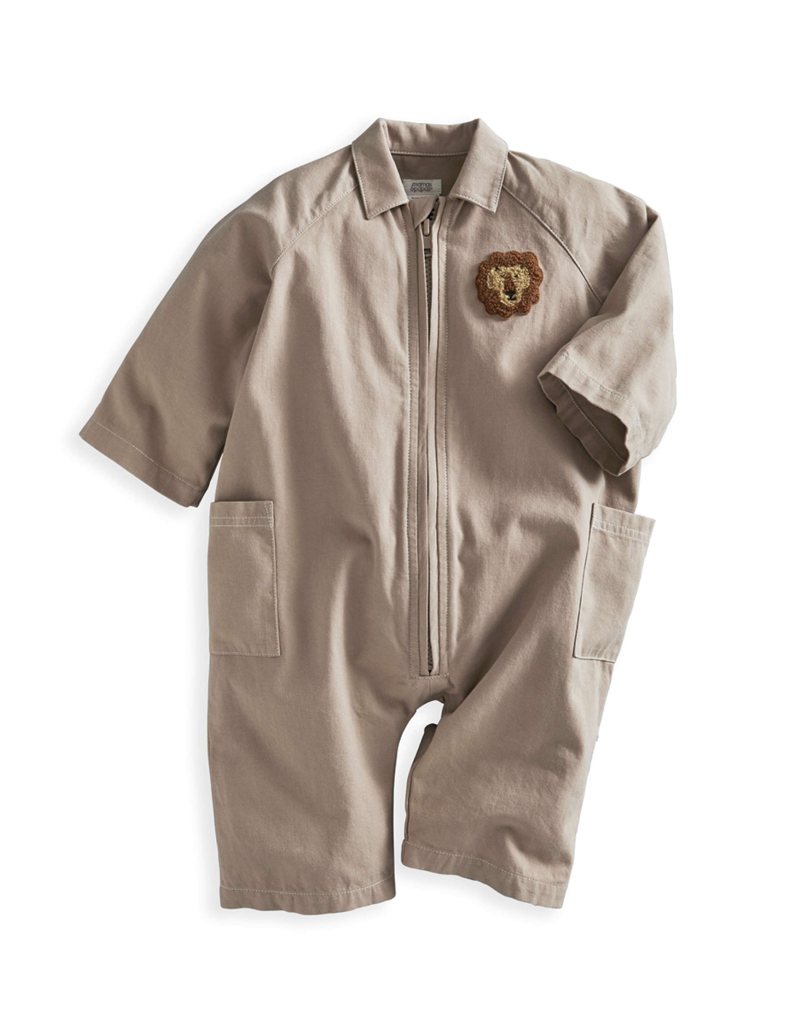 Cotton Patterned Zip Front Romper 2 of 4
