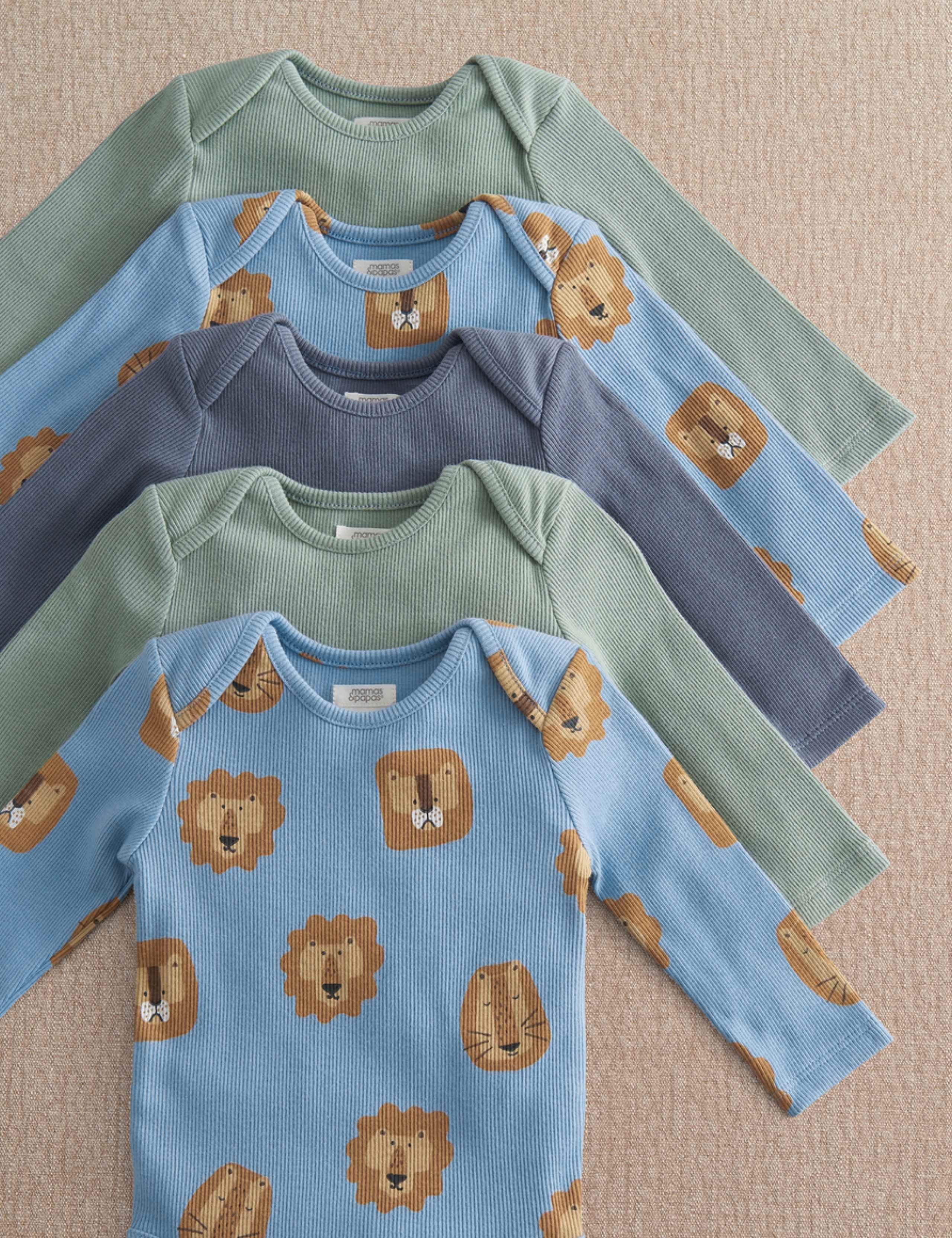 5 Pack Cotton Rich Lion Bodysuits (0-2 Yrs) 4 of 4