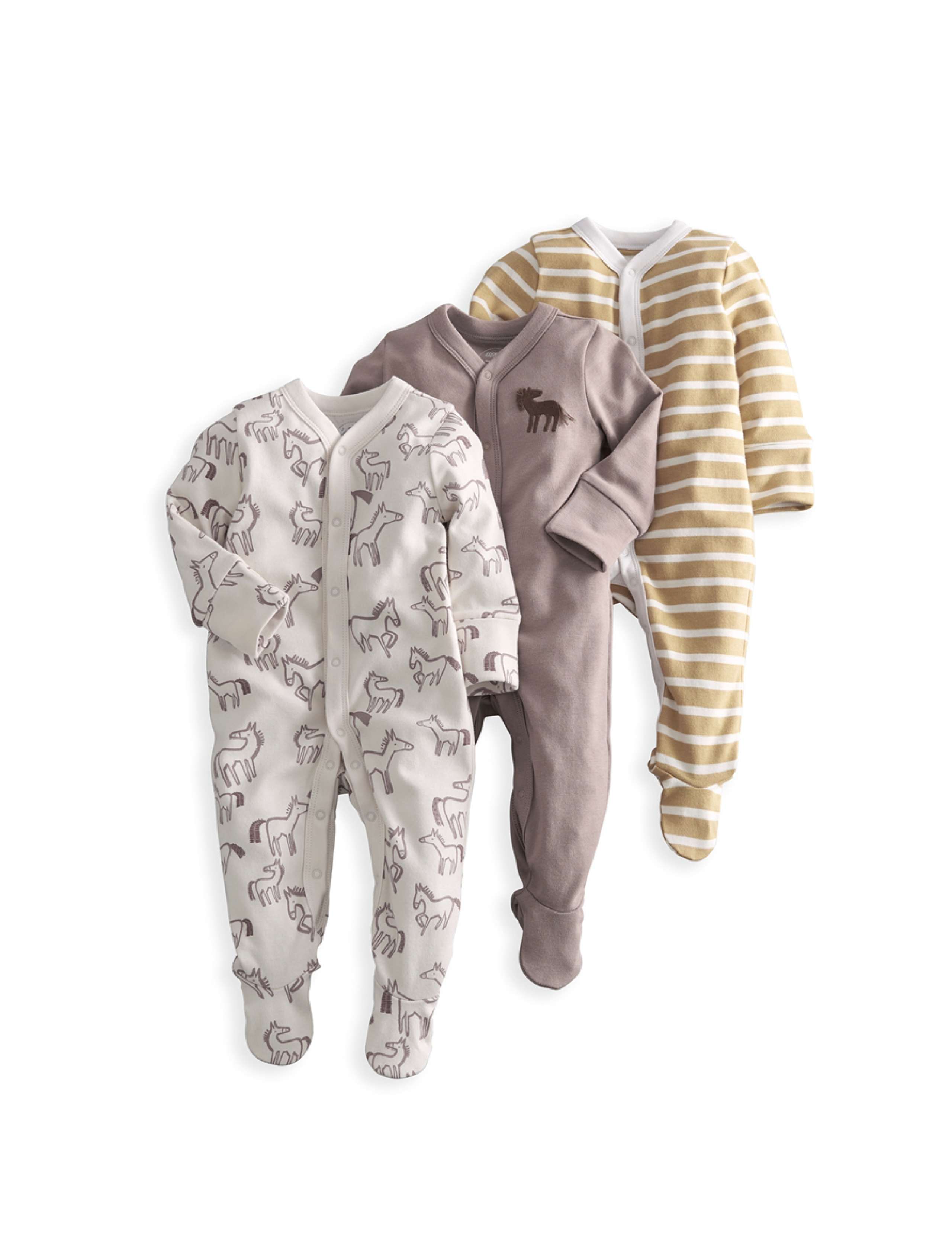 3 Pack Horse Sleepsuits (0-2 Yrs) 2 of 4