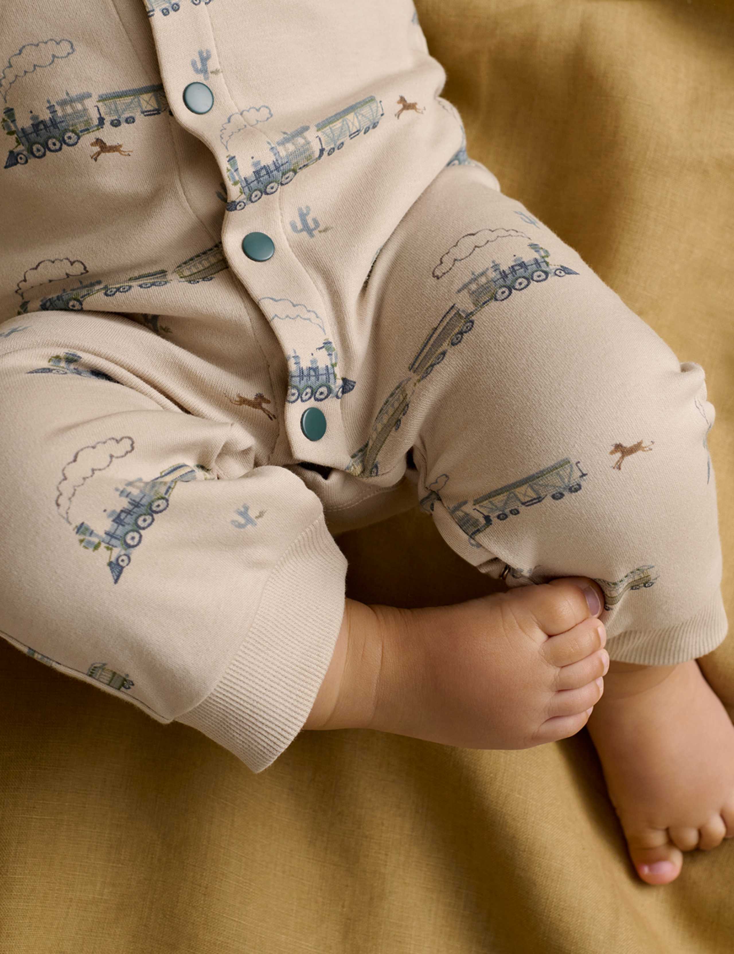 Pure Cotton Train Print Romper (0-12 Mths) 4 of 9