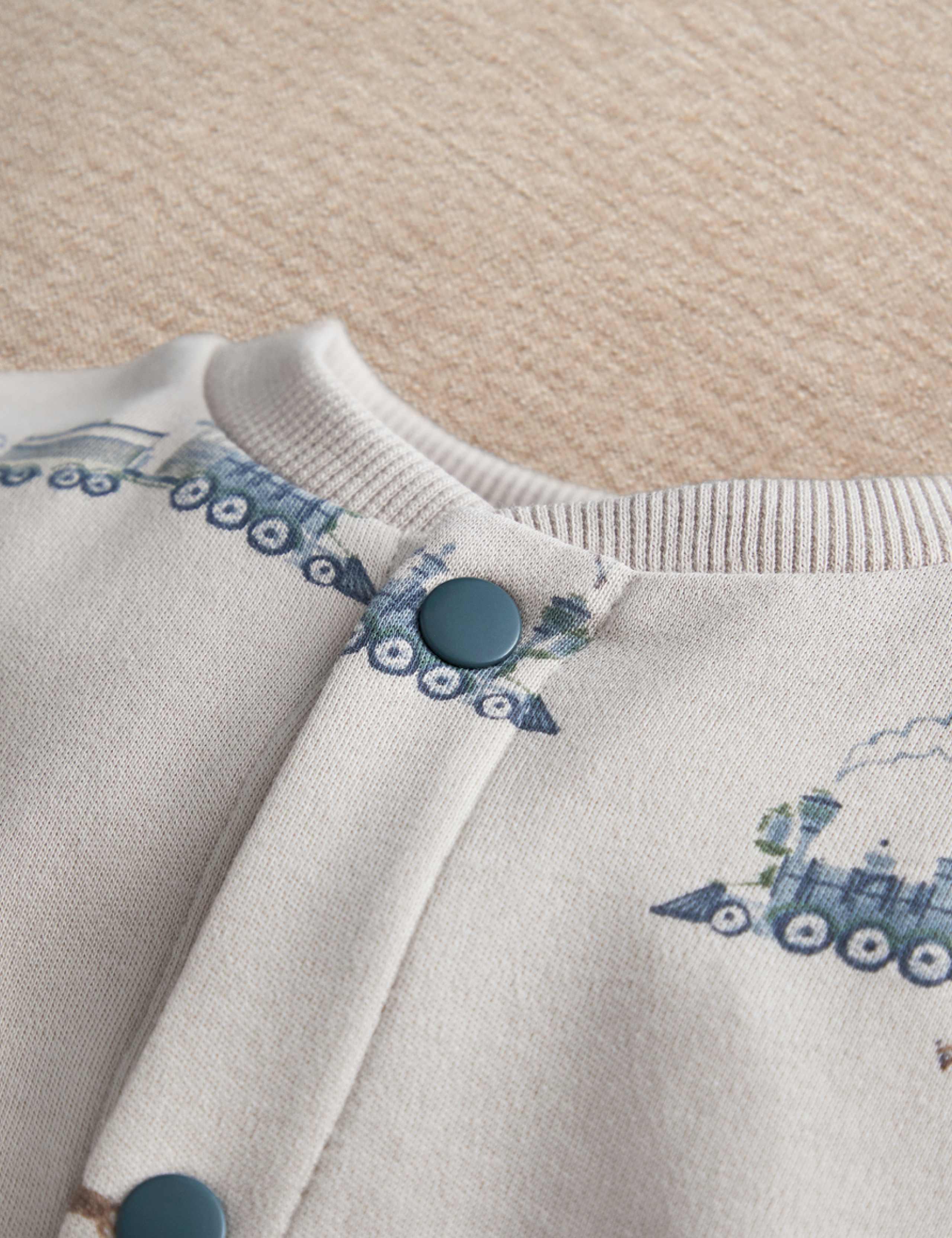 Pure Cotton Train Print Romper (0-12 Mths) 5 of 9
