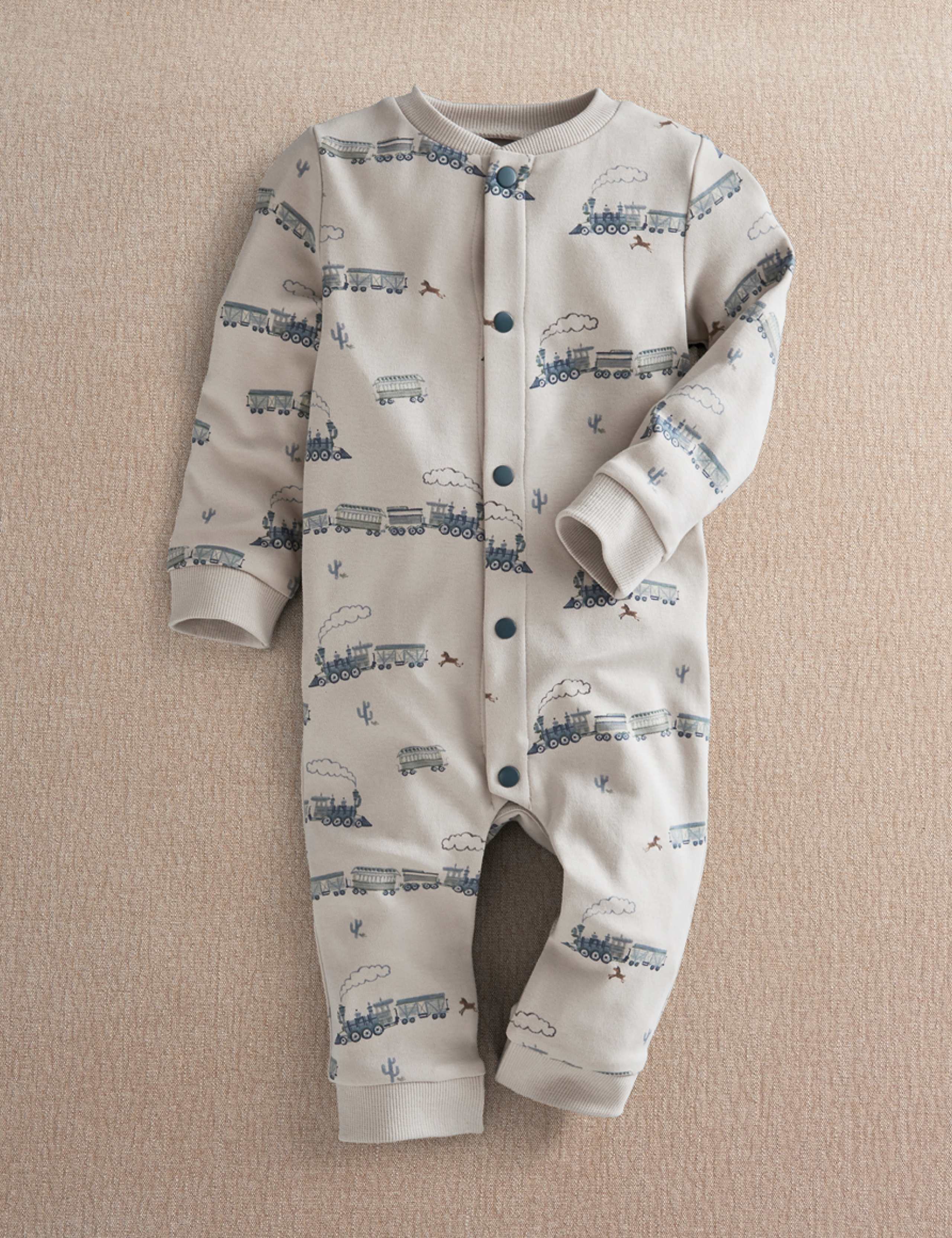 Pure Cotton Train Print Romper (0-12 Mths) 6 of 9
