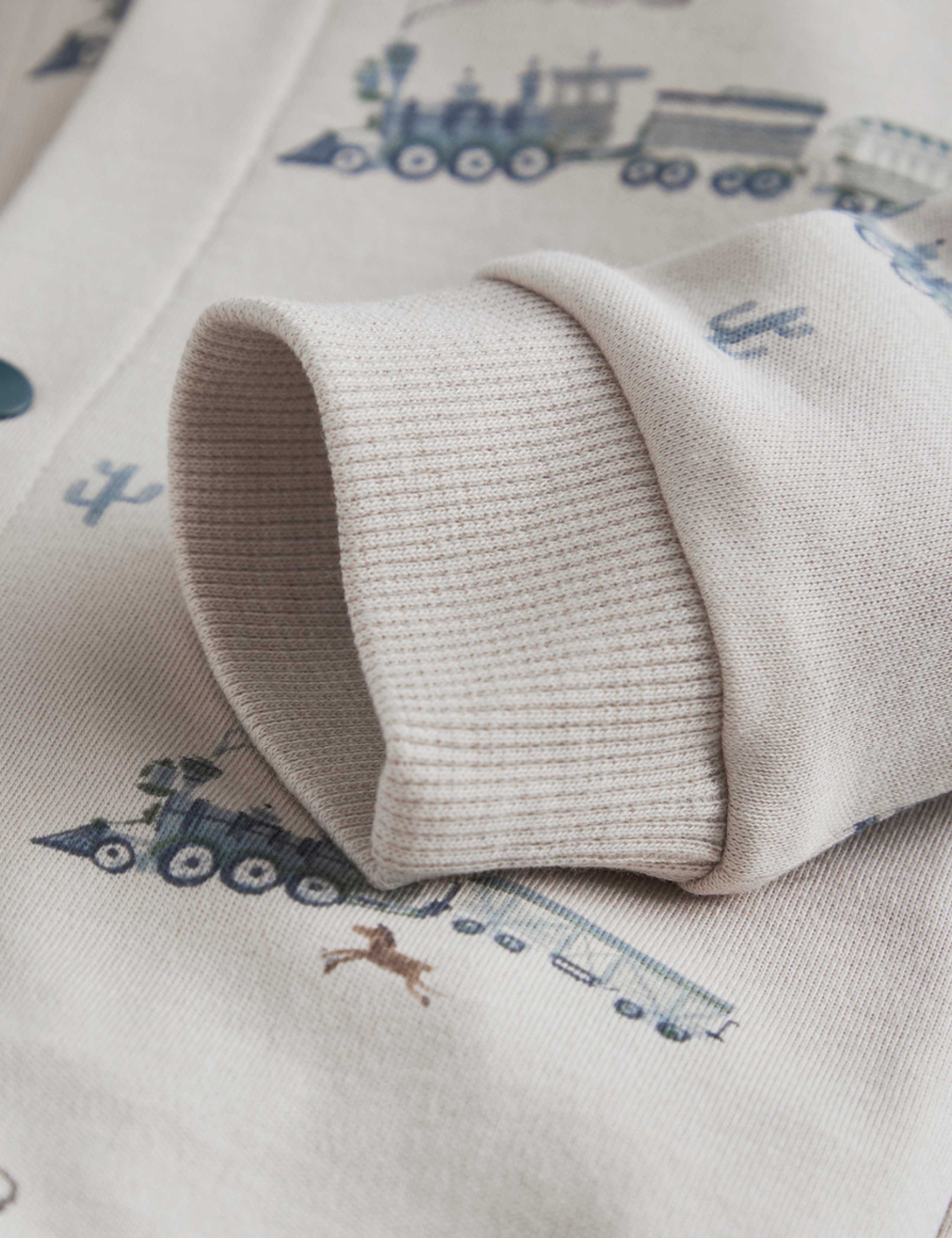 Pure Cotton Train Print Romper (0-12 Mths) 7 of 9