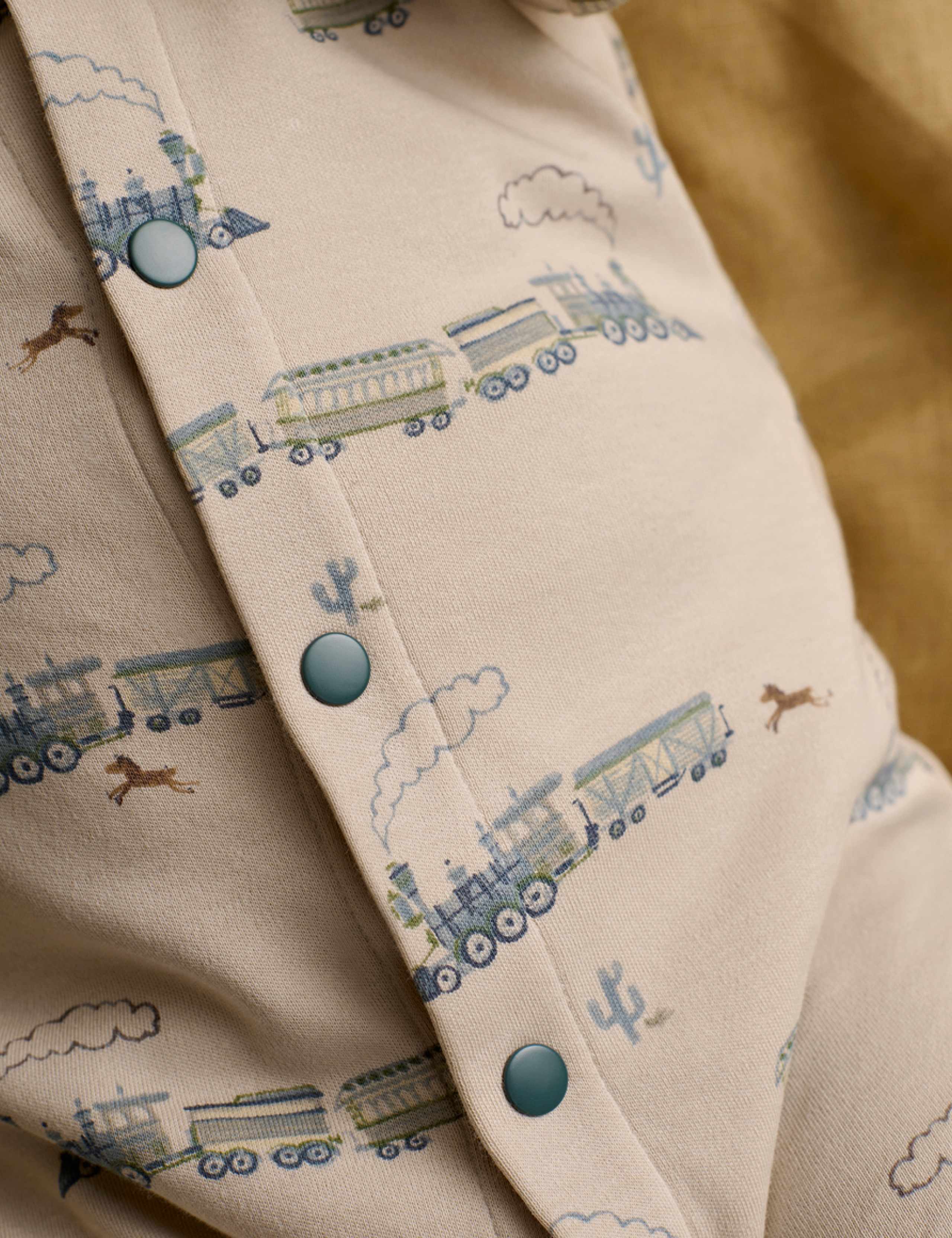 Pure Cotton Train Print Romper (0-12 Mths) 9 of 9