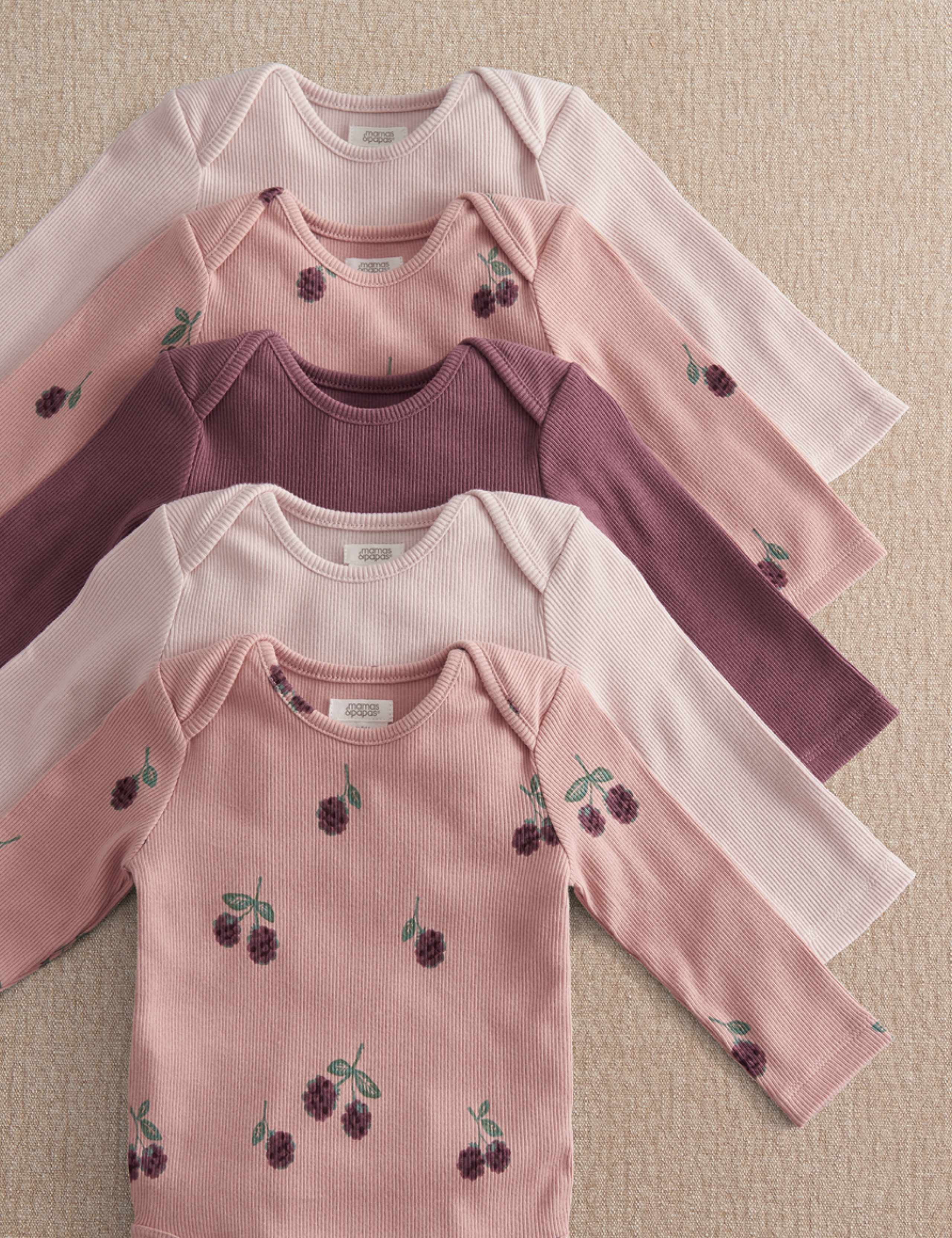 5 Pack Cotton Rich Bodysuits (0-2 Yrs) 3 of 4
