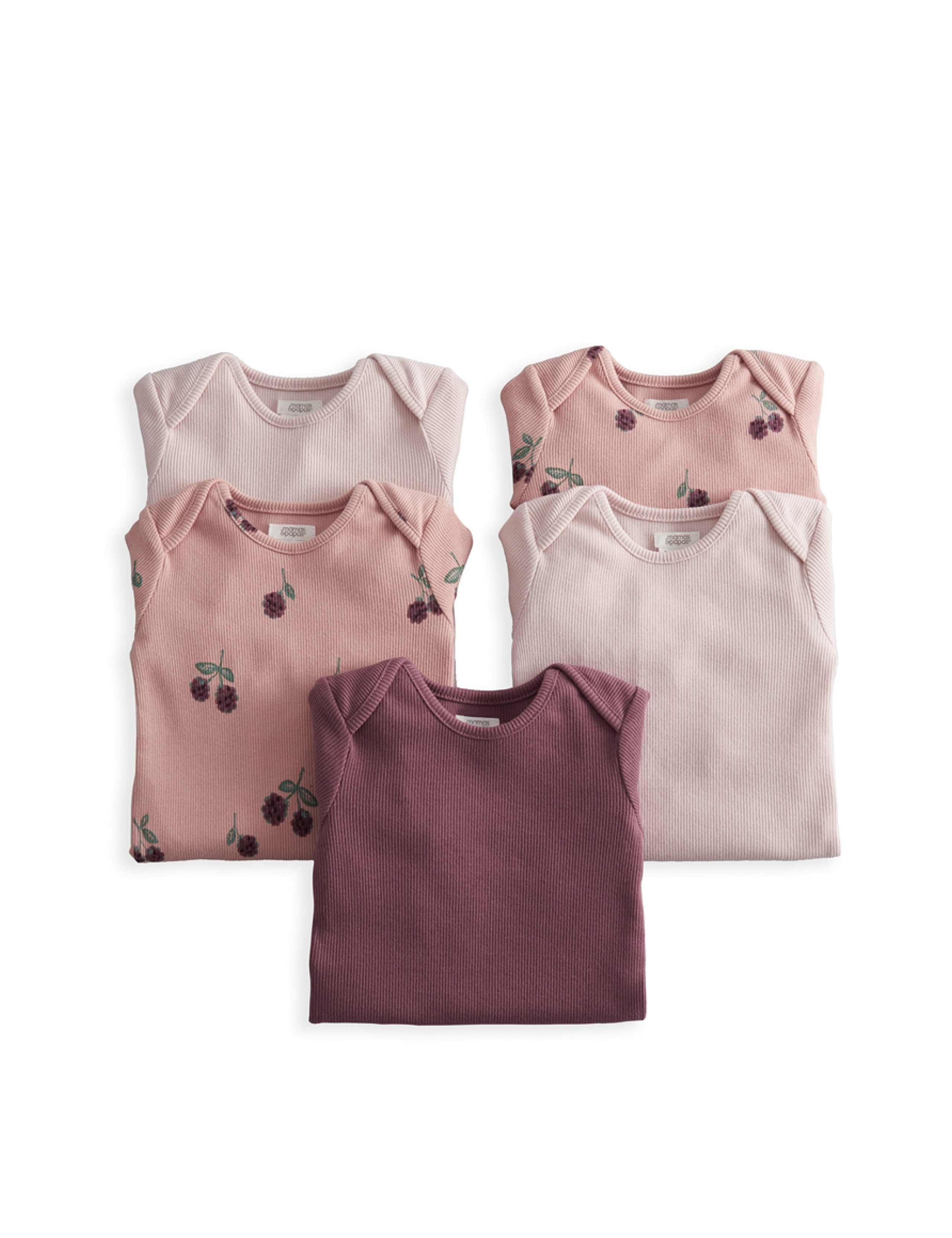 5 Pack Cotton Rich Bodysuits (0-2 Yrs) 2 of 4