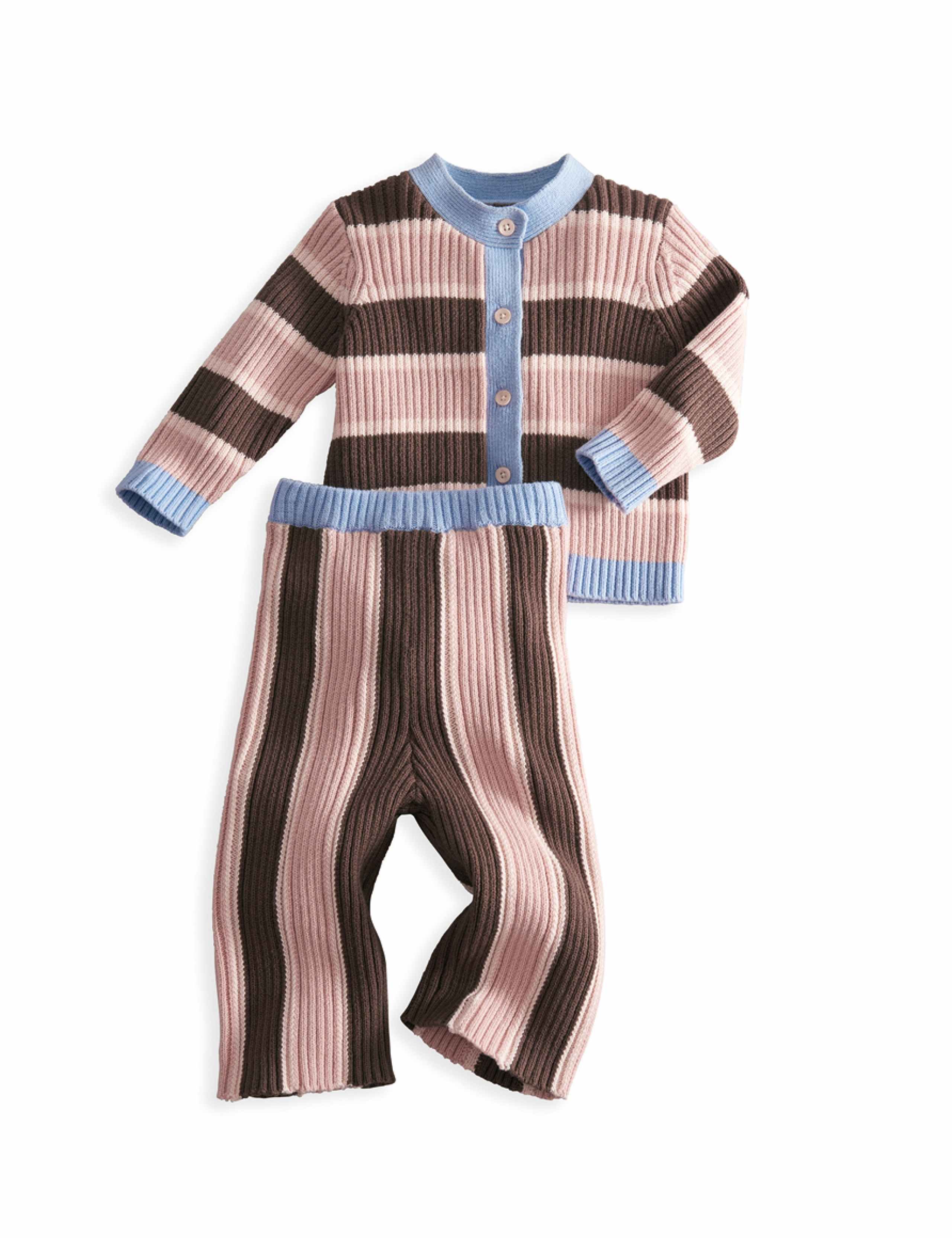2 Piece Pure Cotton Striped Outfit (0-3 Yrs) 2 of 4