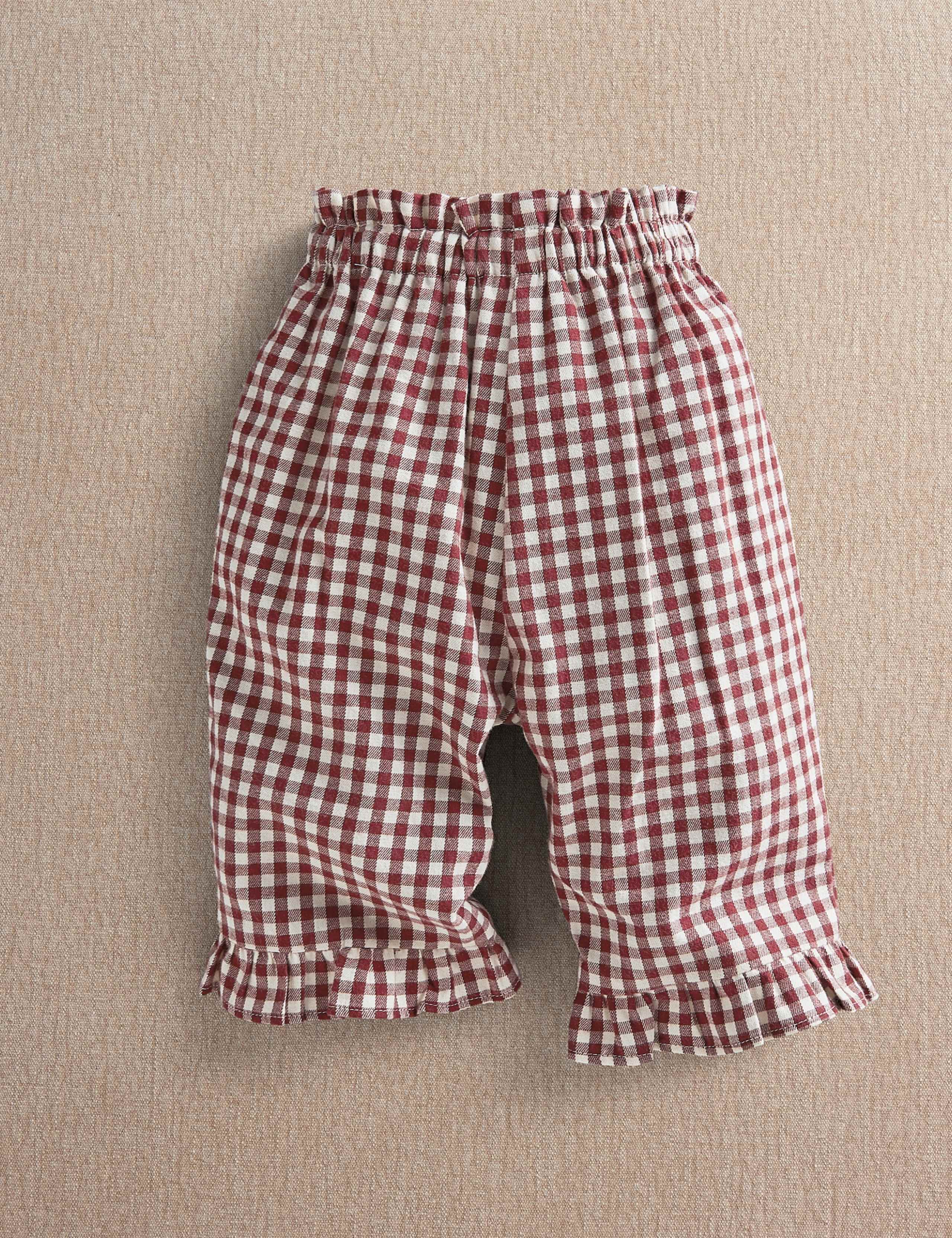 Pure Cotton Gingham Heart Frill Trousers (0-3 Yrs) 3 of 5