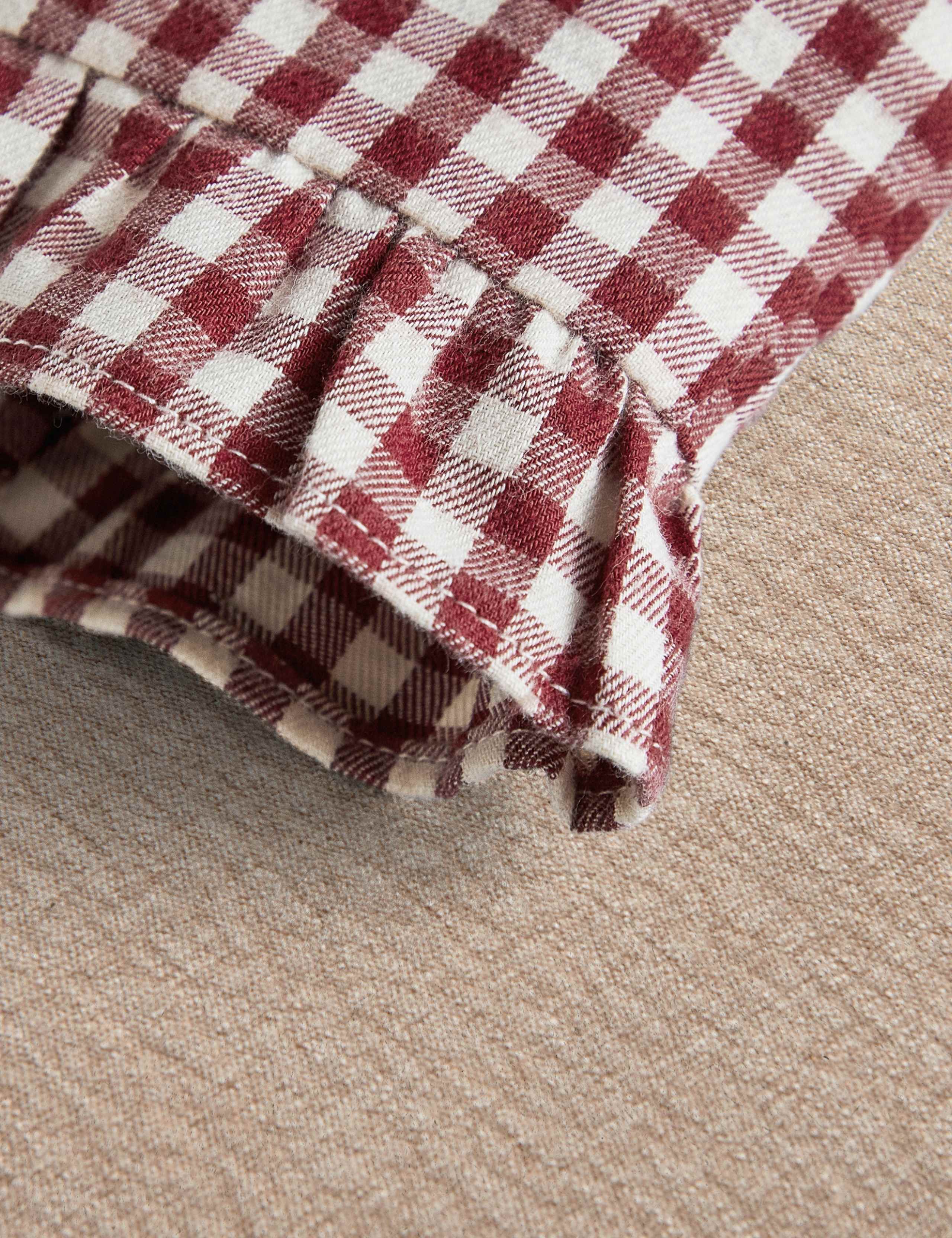 Pure Cotton Gingham Heart Frill Trousers (0-3 Yrs) 4 of 5