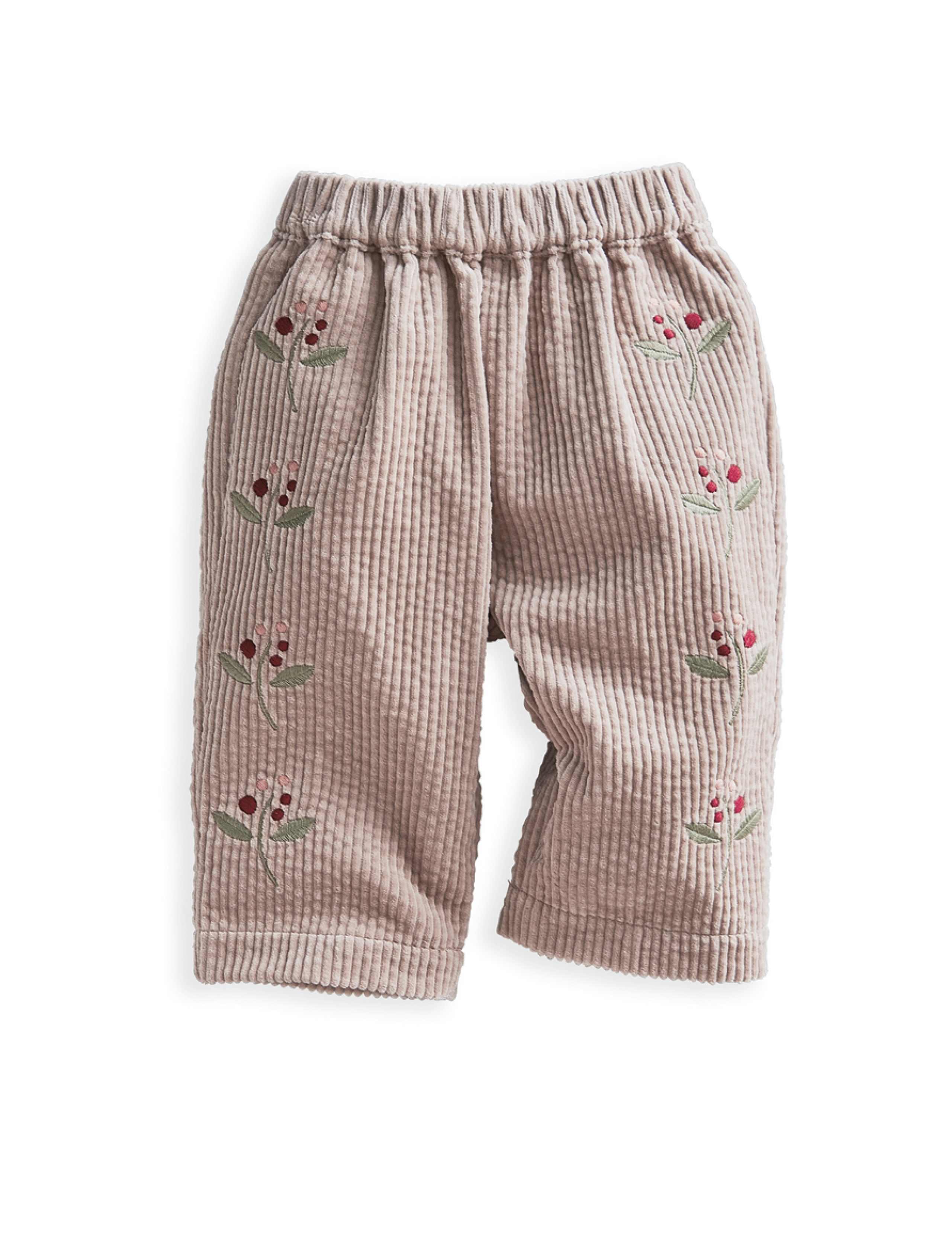 Cord Berry Embroidered Trousers (0-36 Mths) 2 of 5