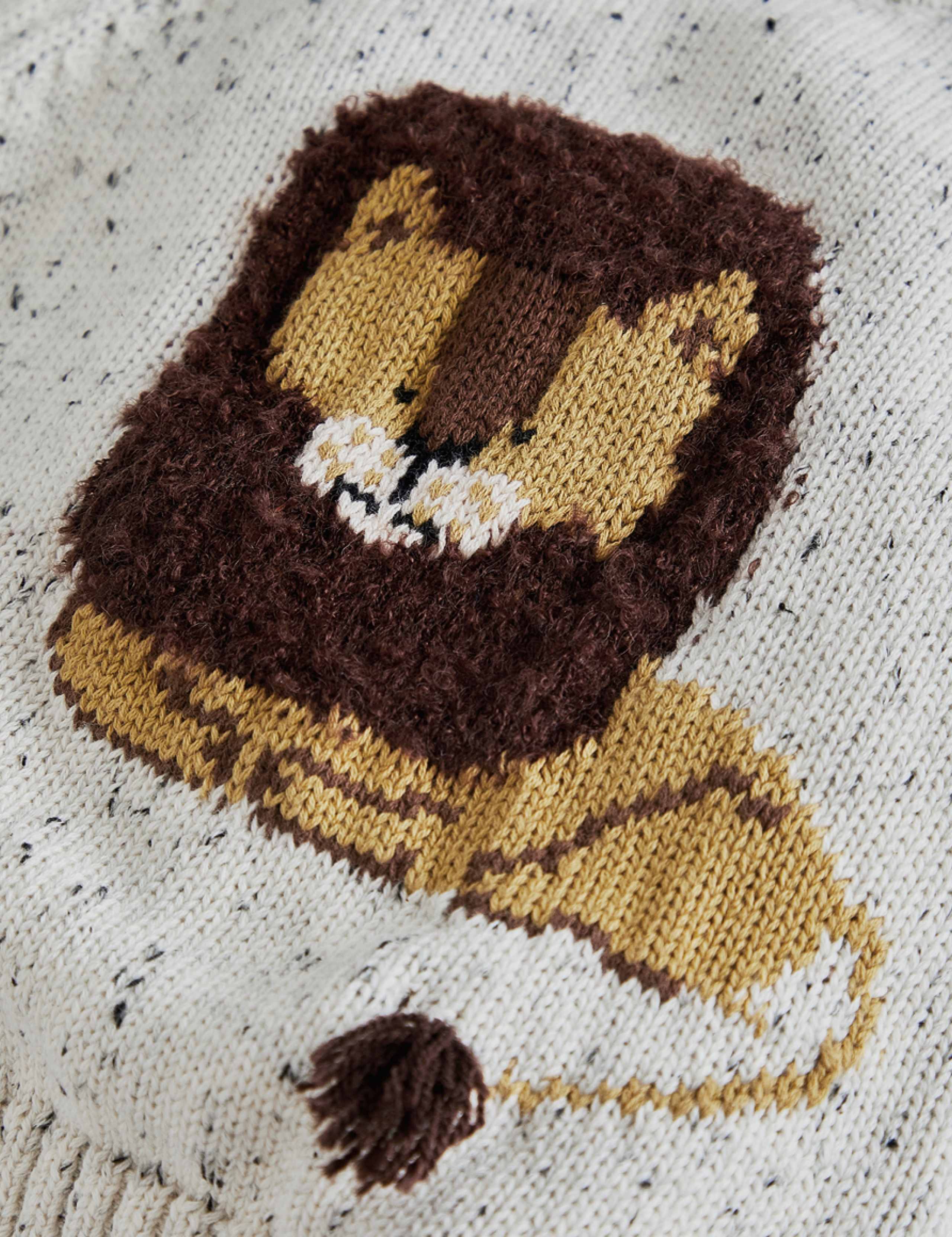 Pure Cotton Lion Knitted Jumper (0-36 Mths) 4 of 4