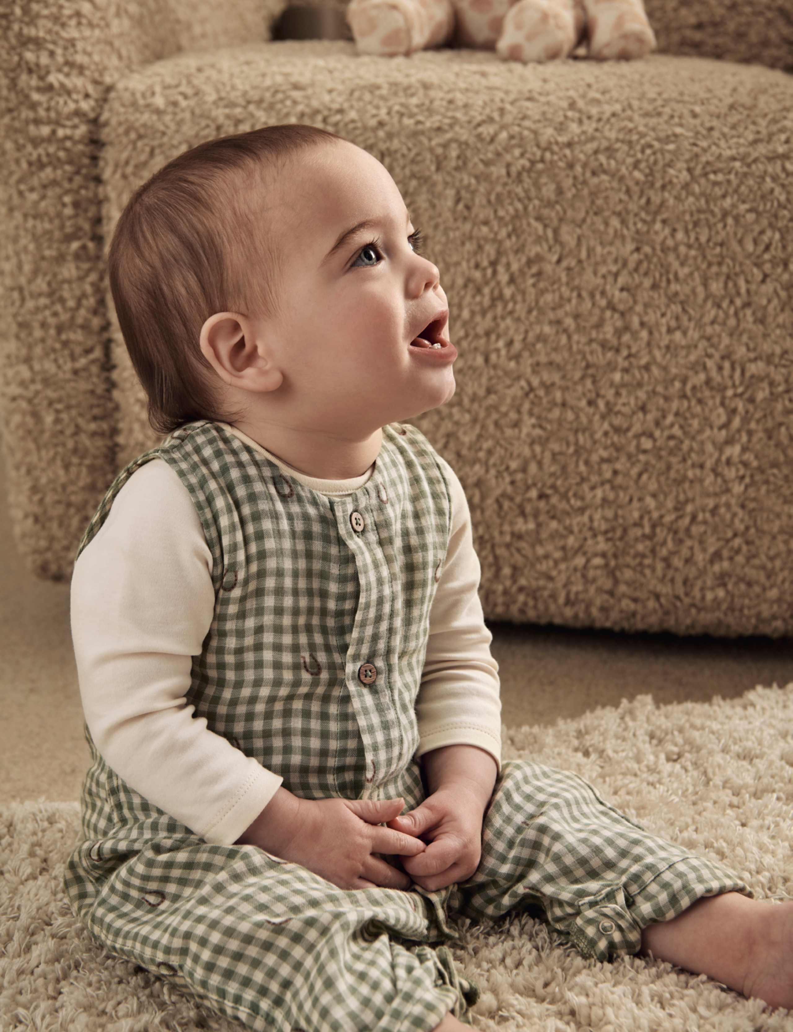 2 Piece Pure Cotton Gingham Outfit (0-12 Mths) 4 of 10
