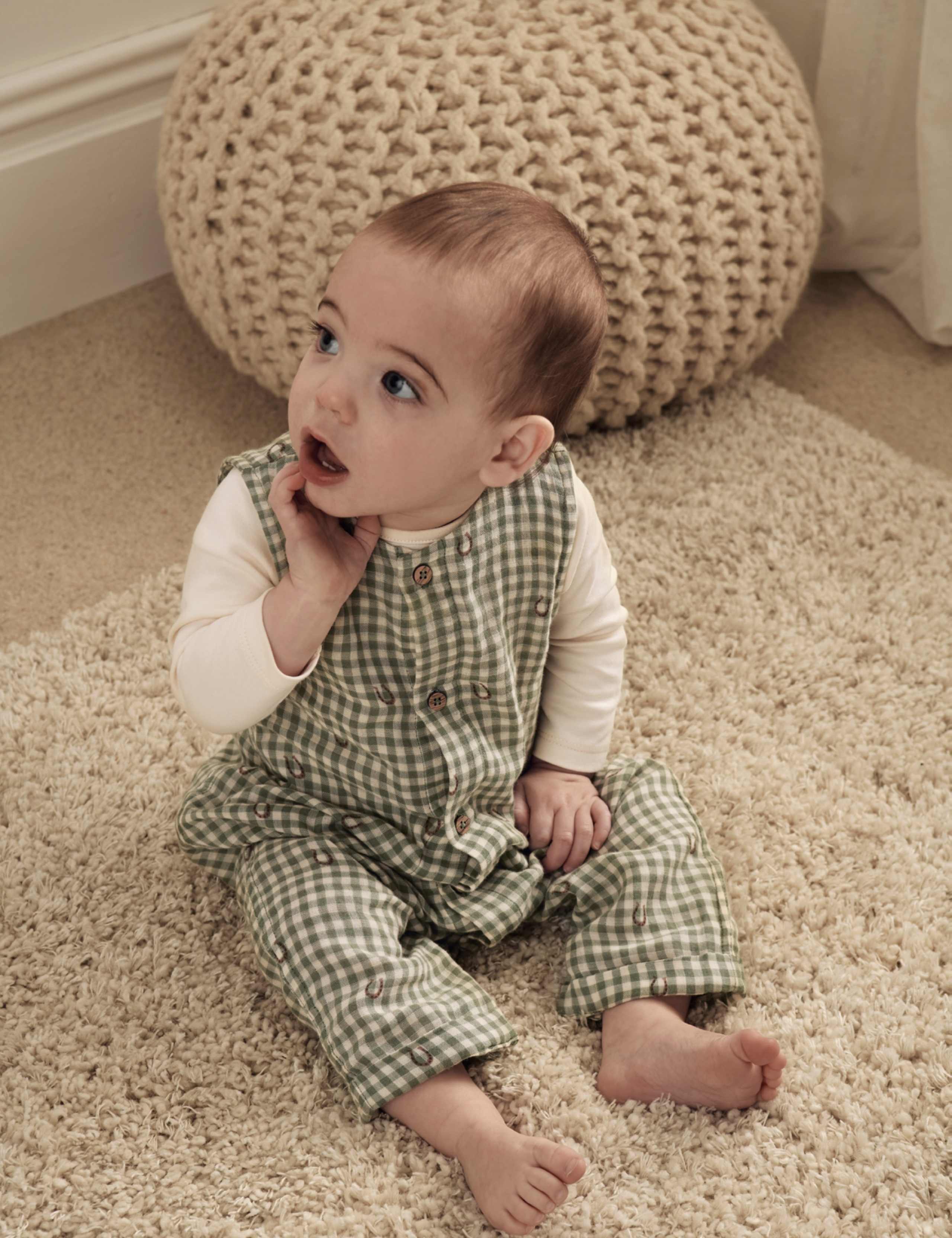 2 Piece Pure Cotton Gingham Outfit (0-12 Mths) 5 of 10