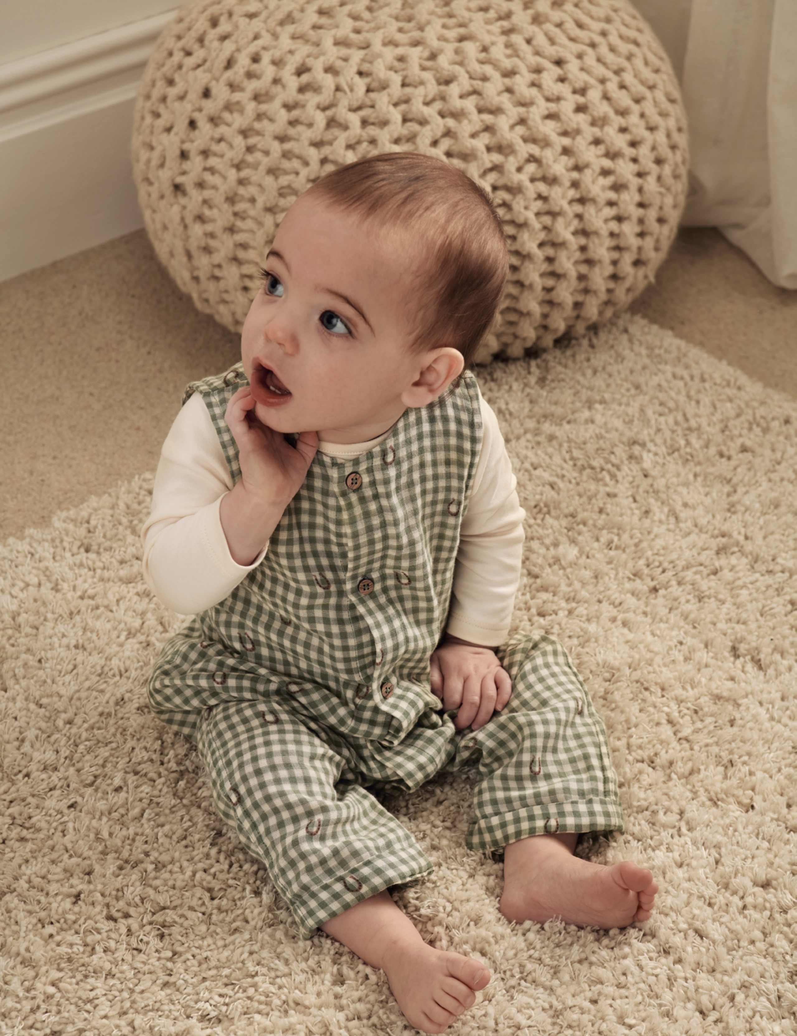2 Piece Pure Cotton Gingham Outfit (0-12 Mths) 7 of 10