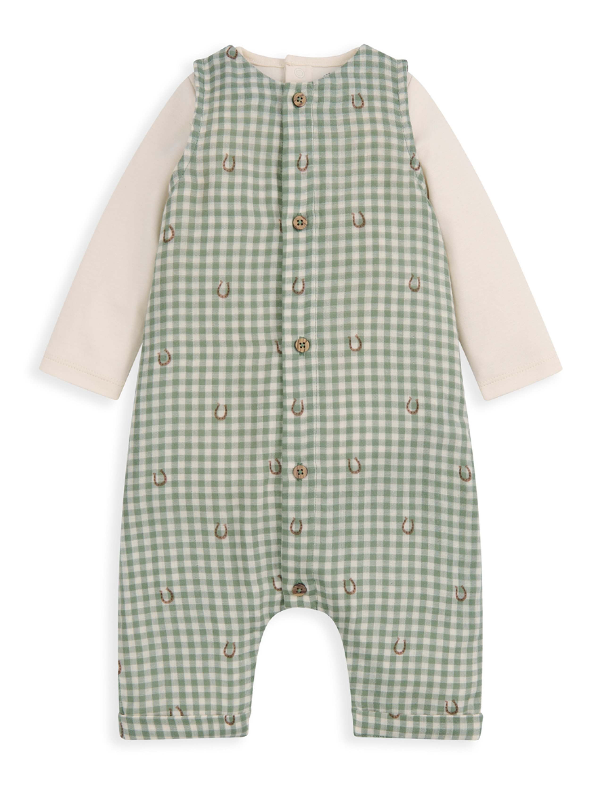 2 Piece Pure Cotton Gingham Outfit (0-12 Mths) 2 of 10
