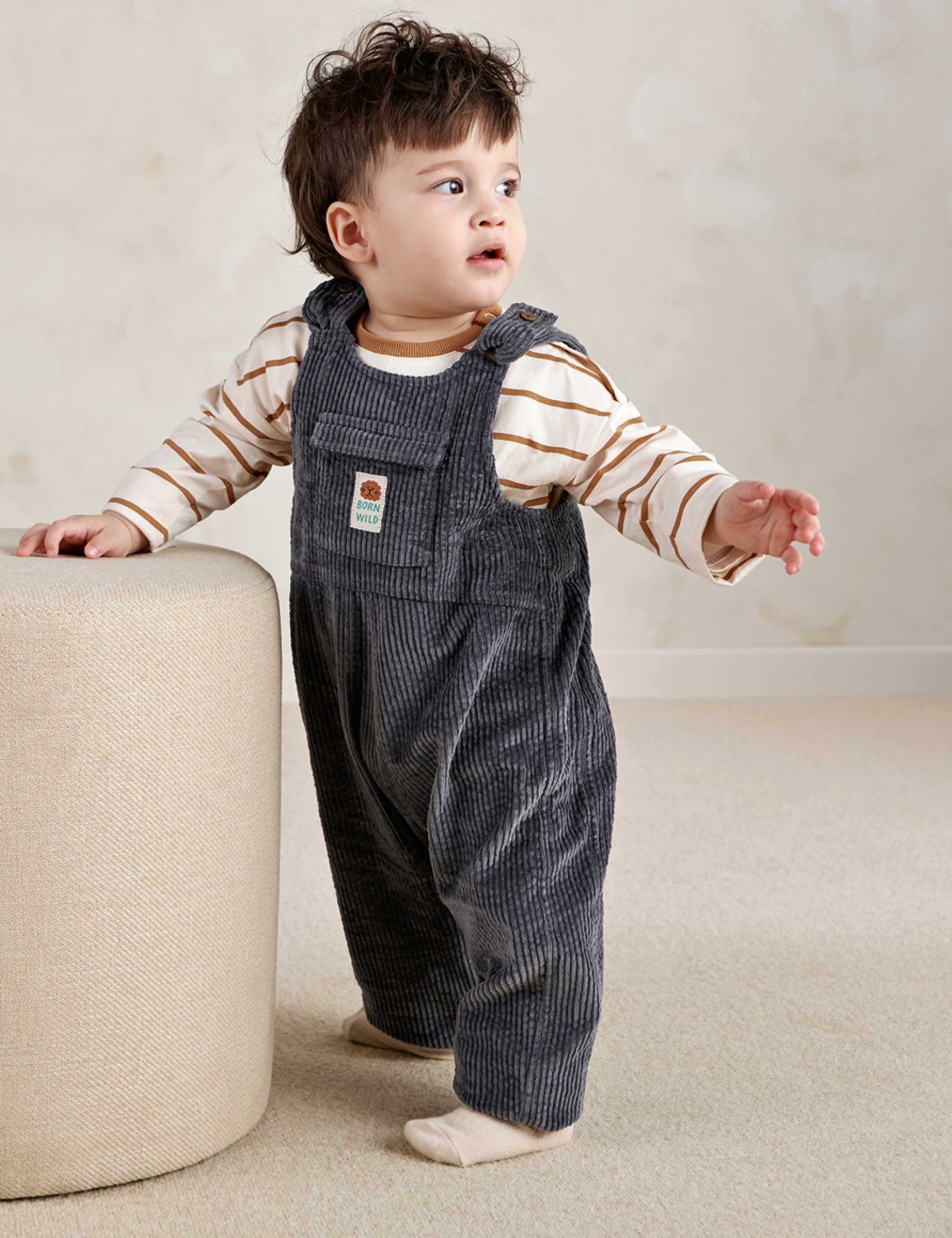 2 Piece Cord Dungarees Outfit (0-24 Mths) 3 of 9