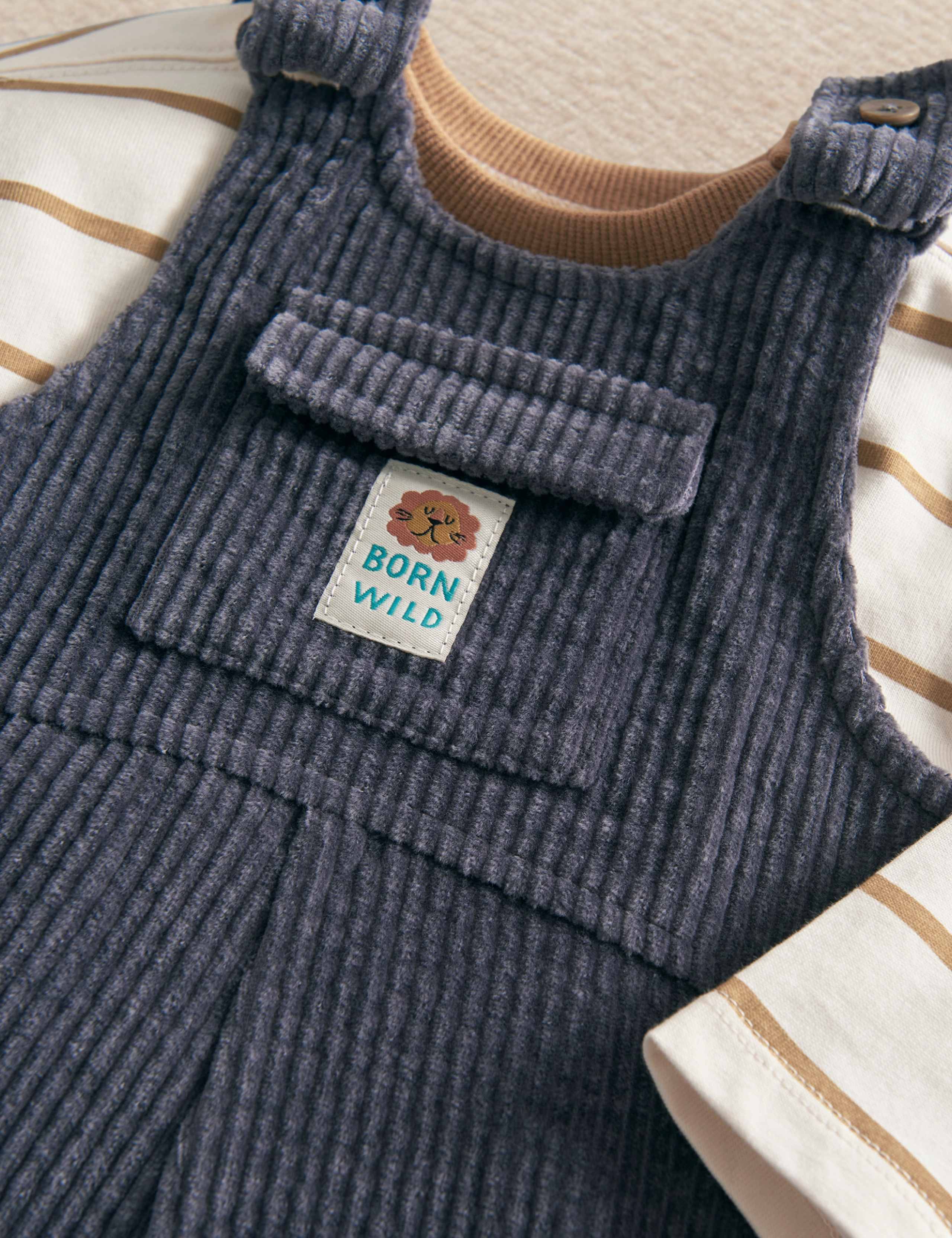 2 Piece Cord Dungarees Outfit (0-24 Mths) 7 of 9