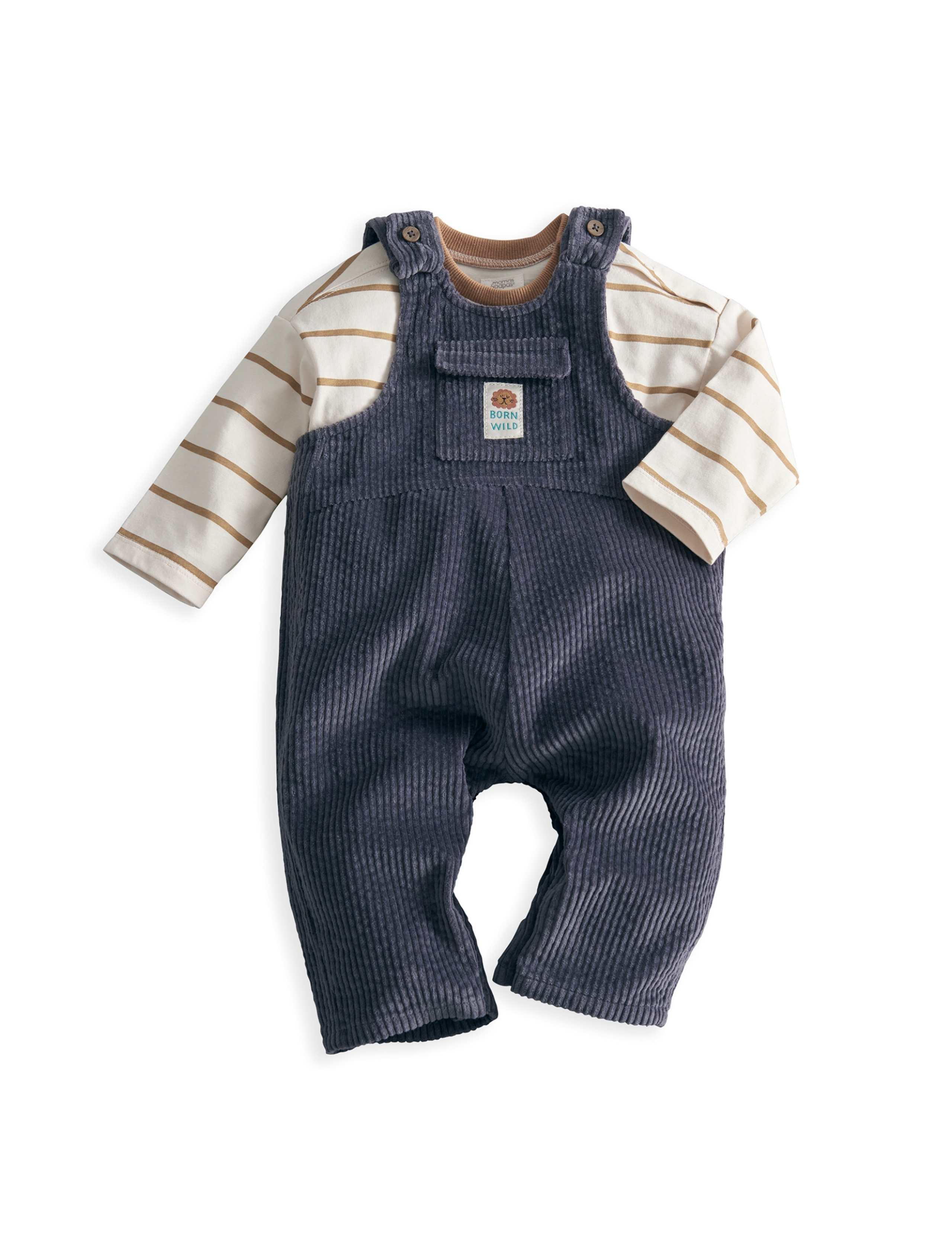 2 Piece Cord Dungarees Outfit (0-24 Mths) 2 of 9