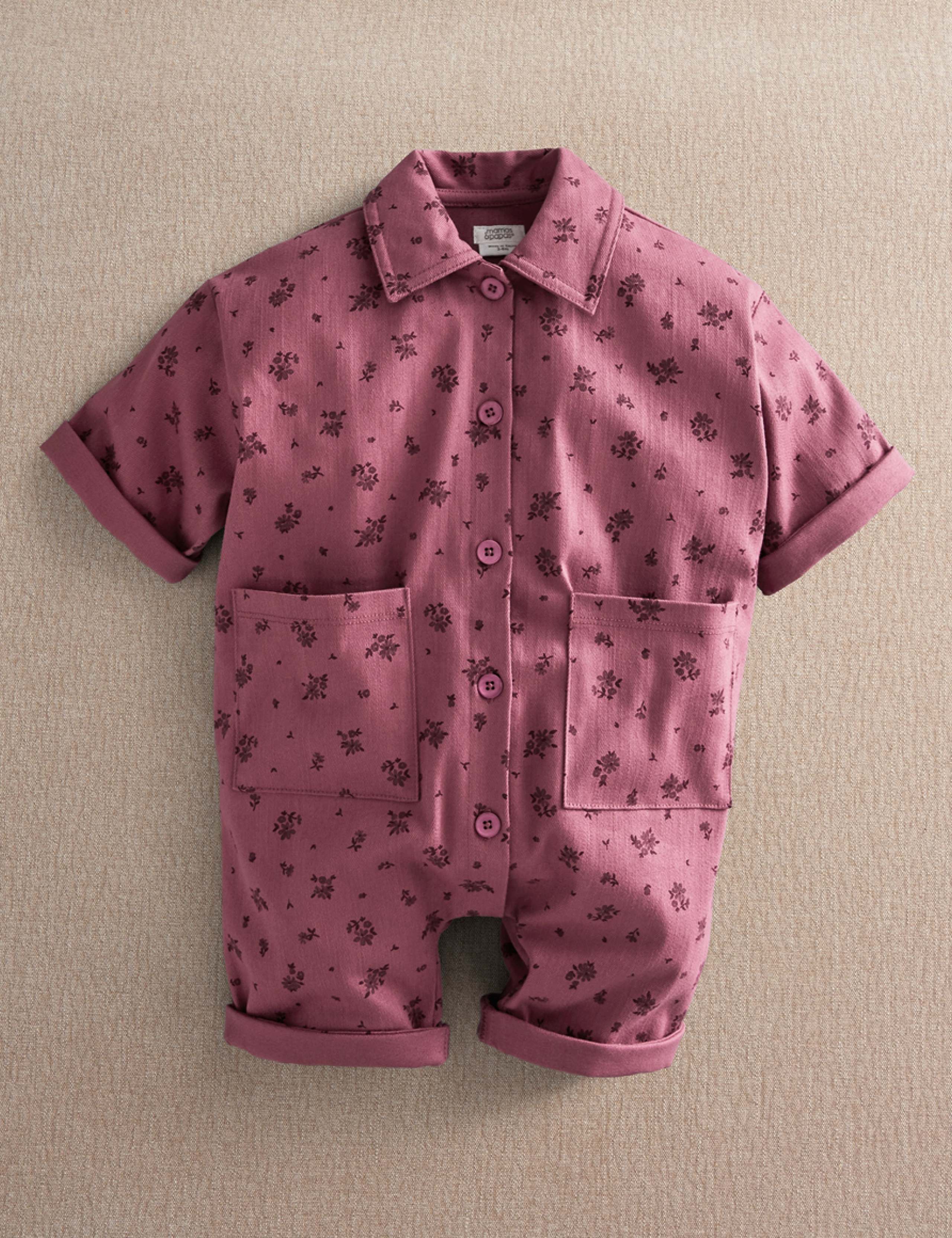 Cotton Rich Boiler Suit Romper (0-24 Months) 1 of 5