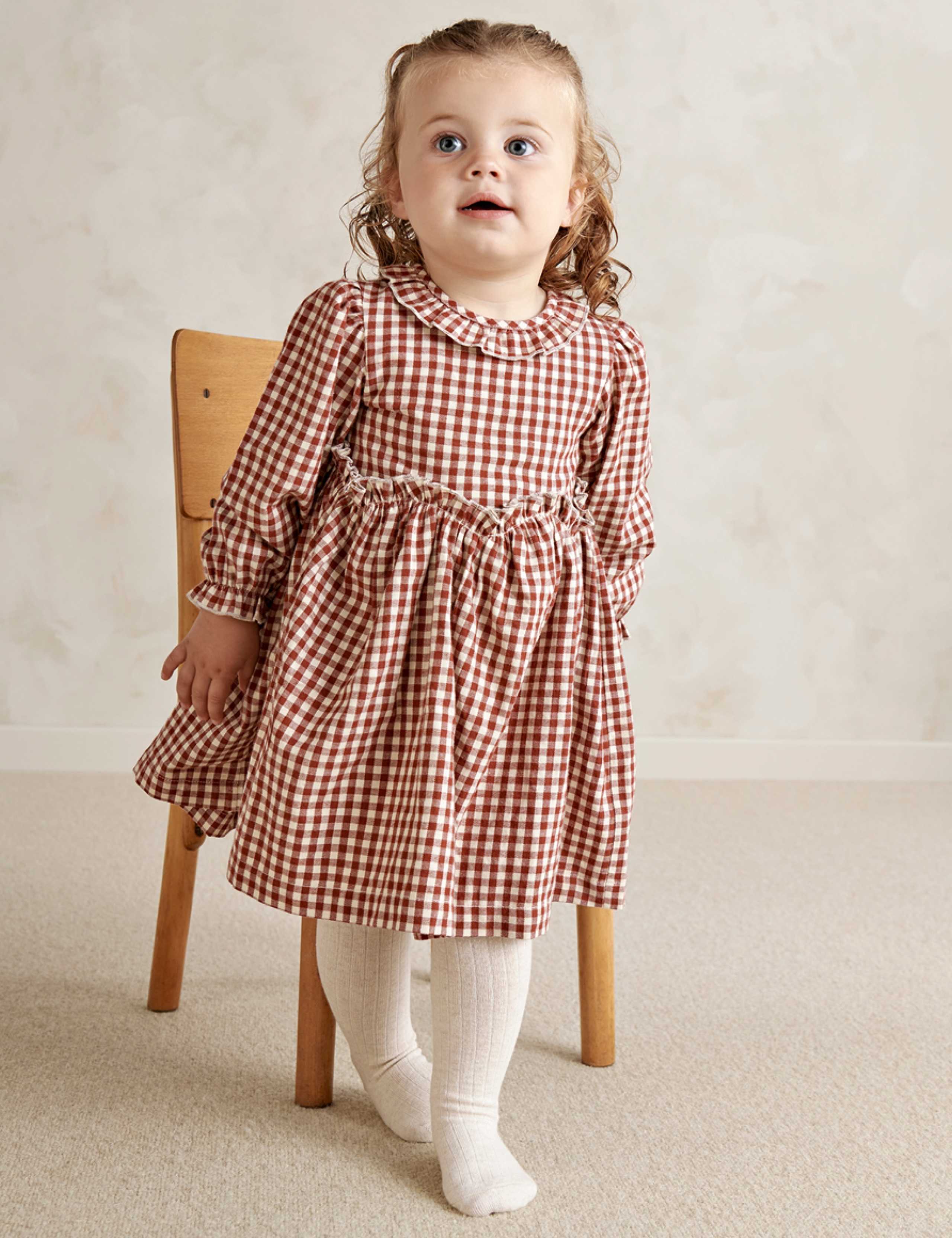 Pure Cotton Gingham Dress (0-24 Months) 3 of 9