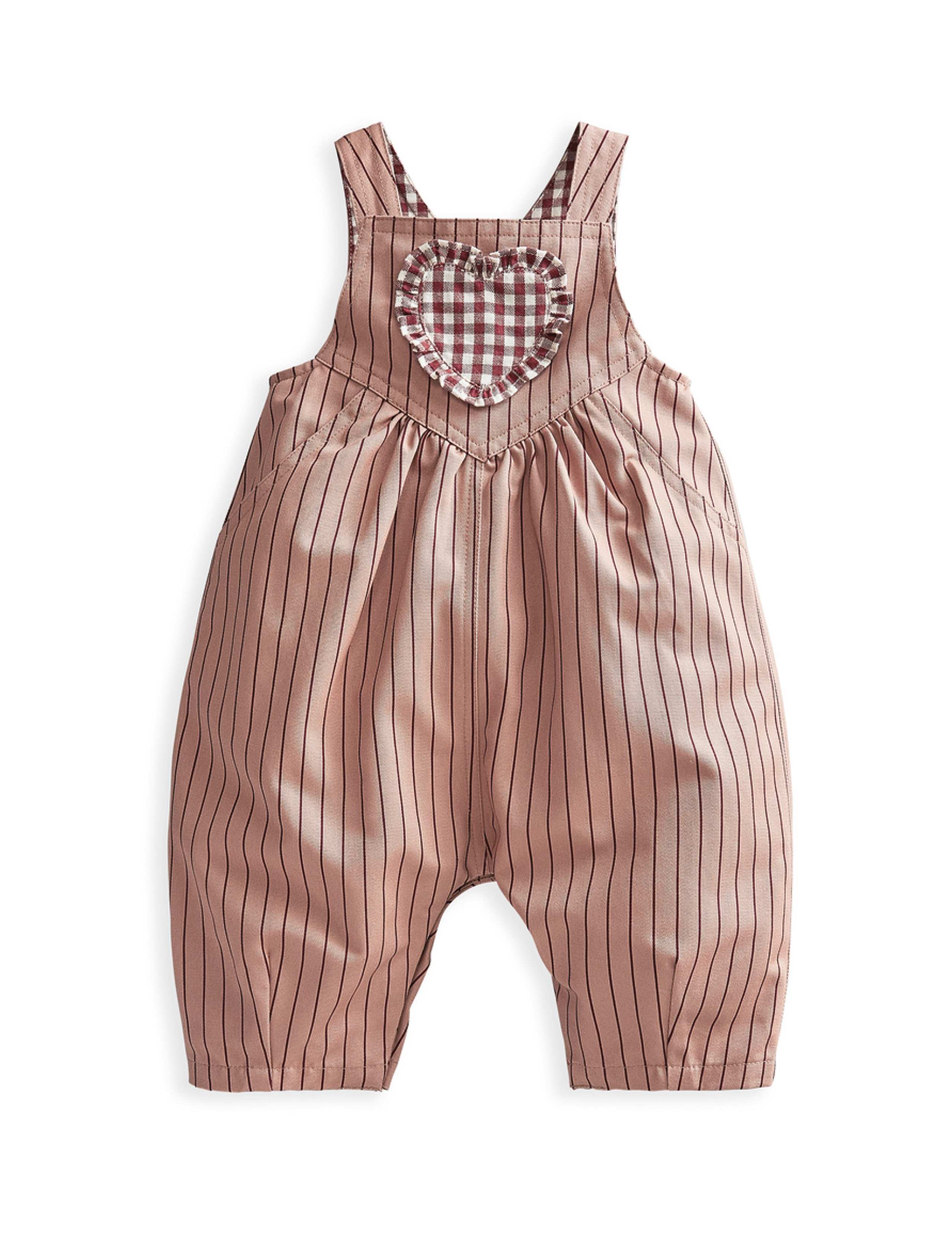 Pure Cotton Heart Dungarees (0-24 Months) 2 of 5