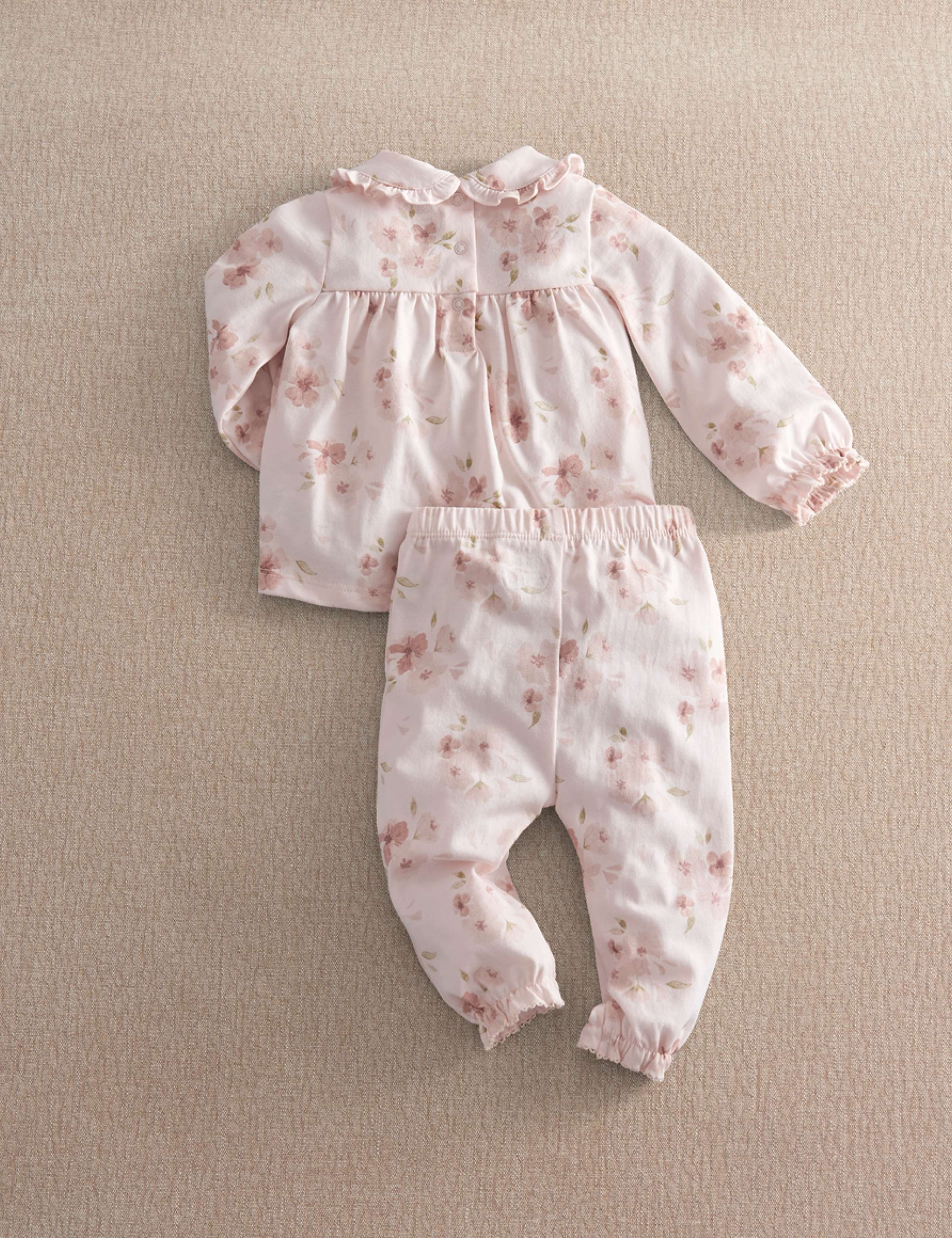 Jersey Watercolour Floral Pyjamas (3-36 Mths) 3 of 5
