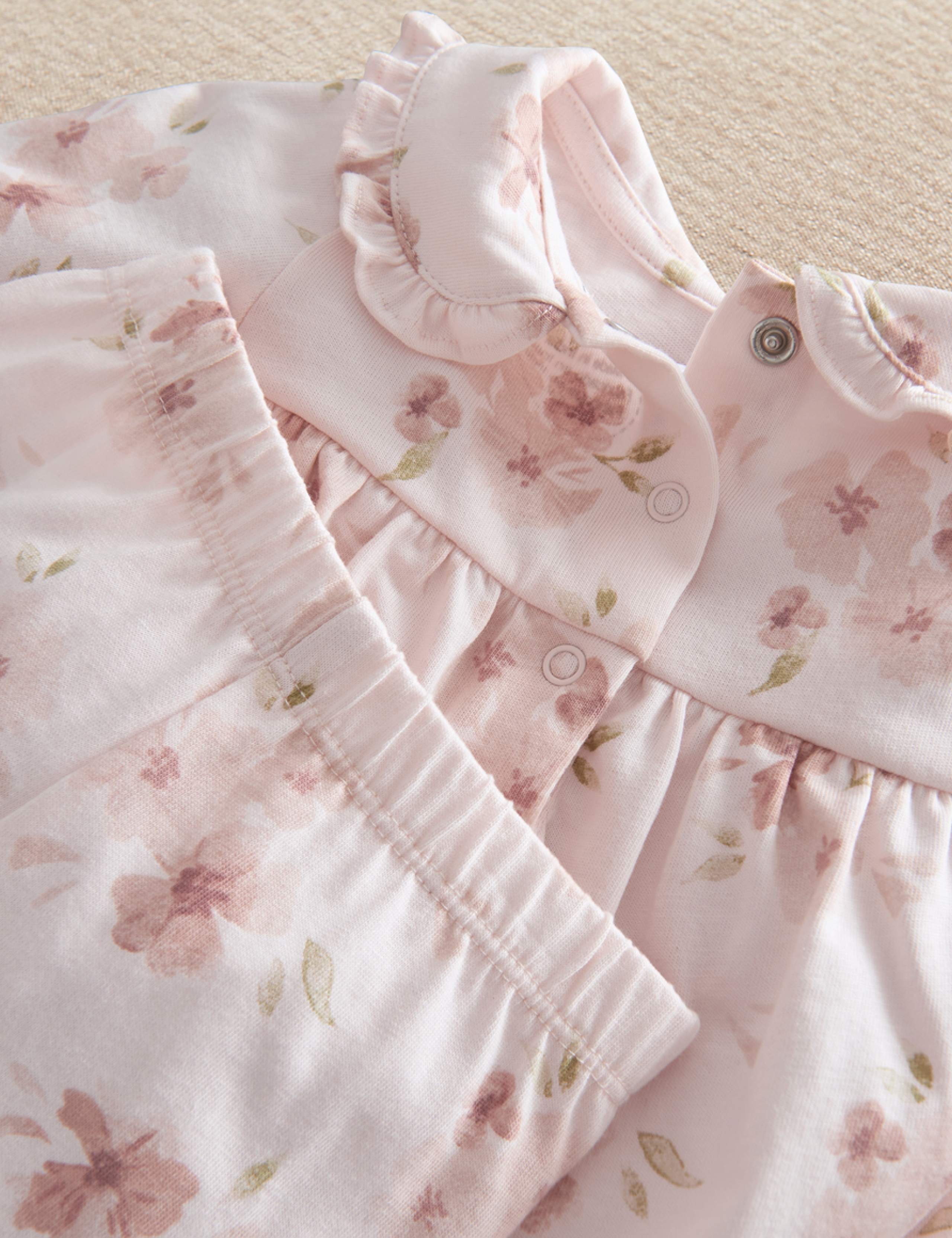 Jersey Watercolour Floral Pyjamas (3-36 Mths) 4 of 5