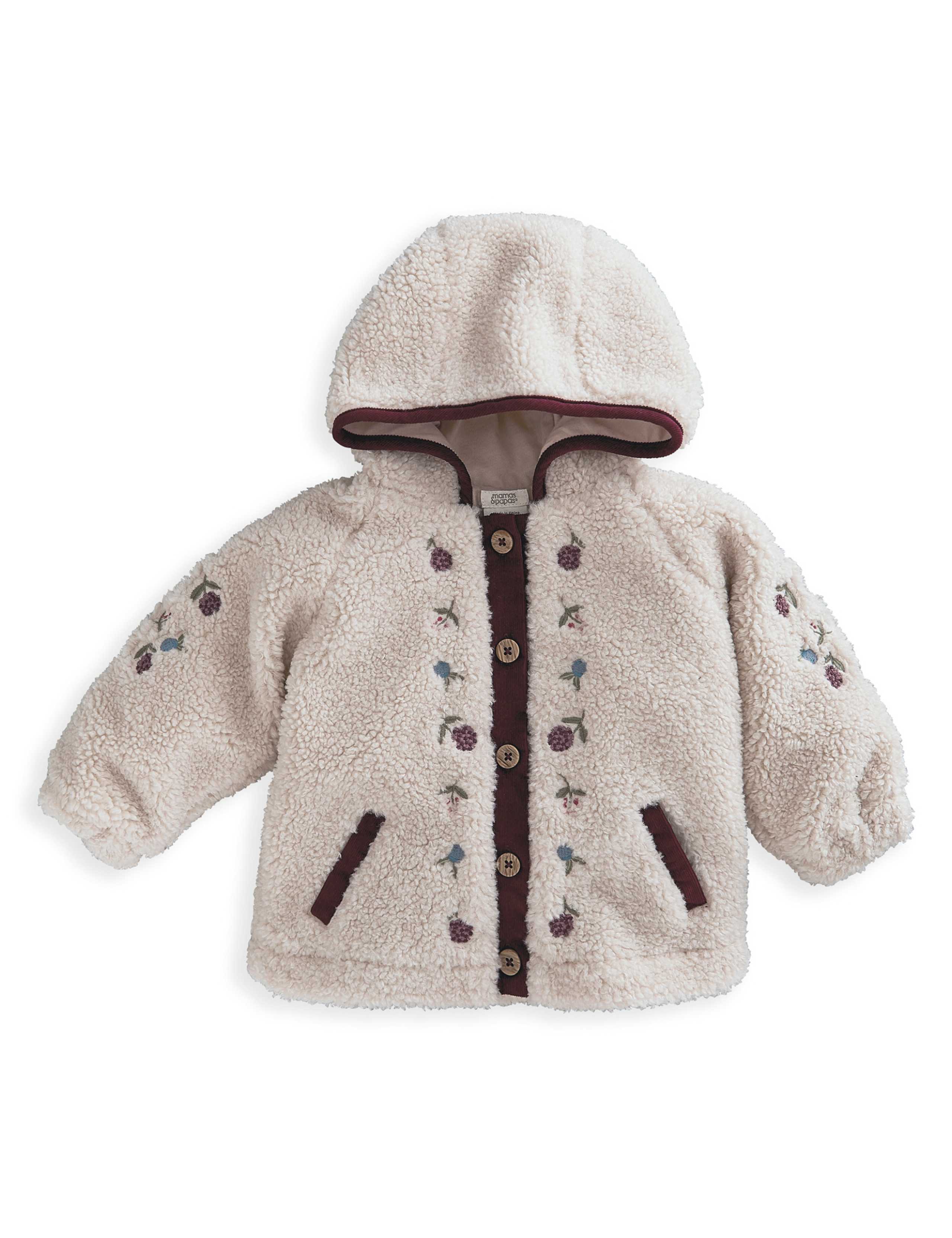 Fleece Embroidered Hooded Jacket (3-36 Mths) 2 of 3