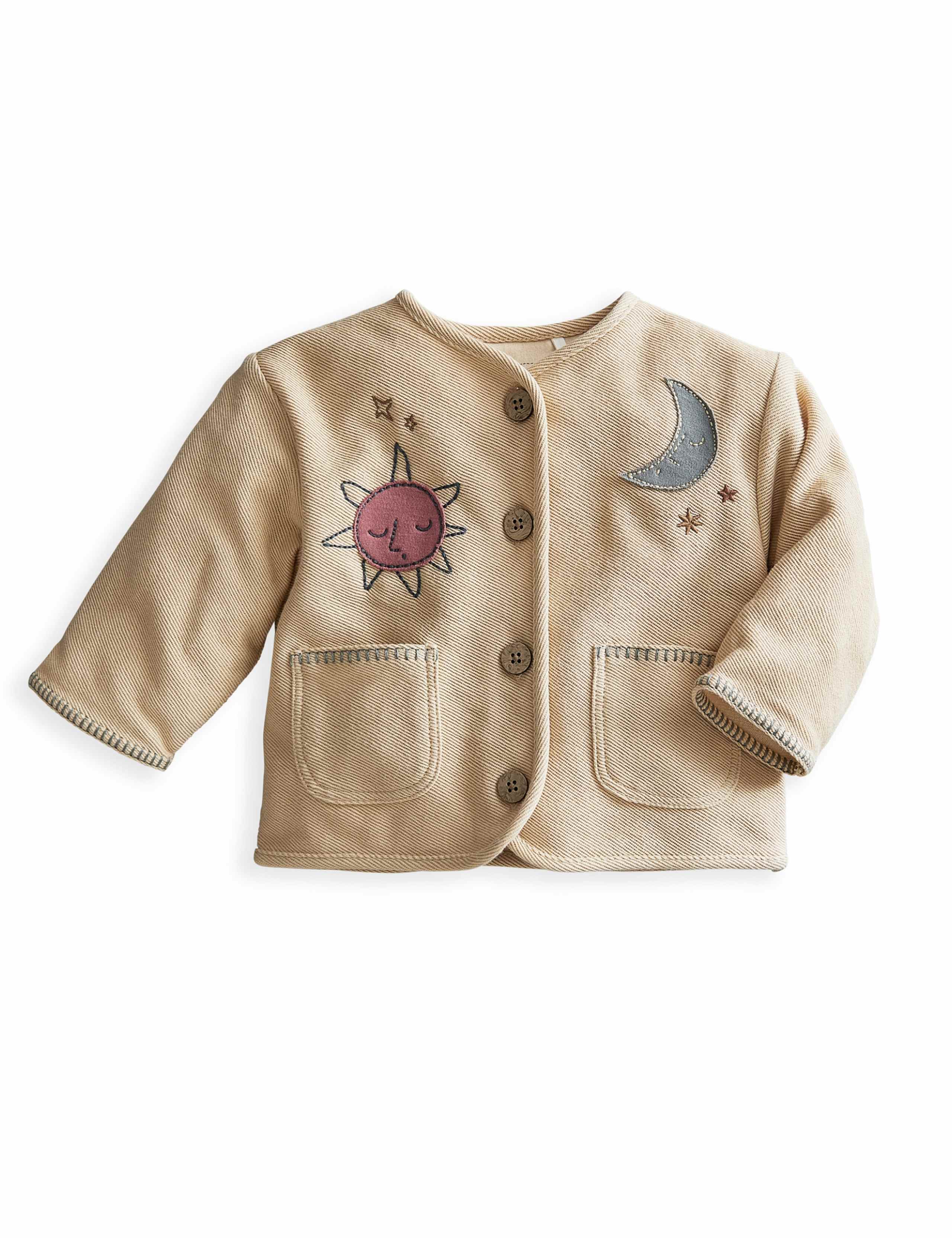 Pure Cotton Embroidered Appliqué Jacket (0-24 Mths) 2 of 4