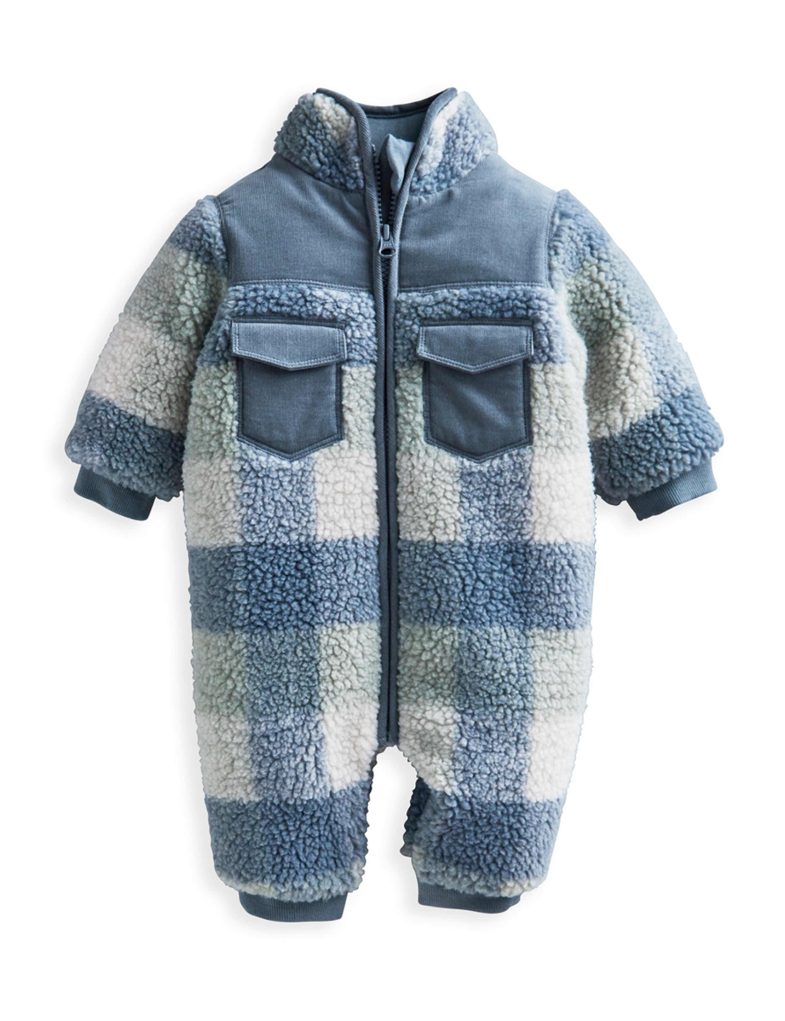 Borg Checked Padded Pramsuit (0-12 Mths) 2 of 9