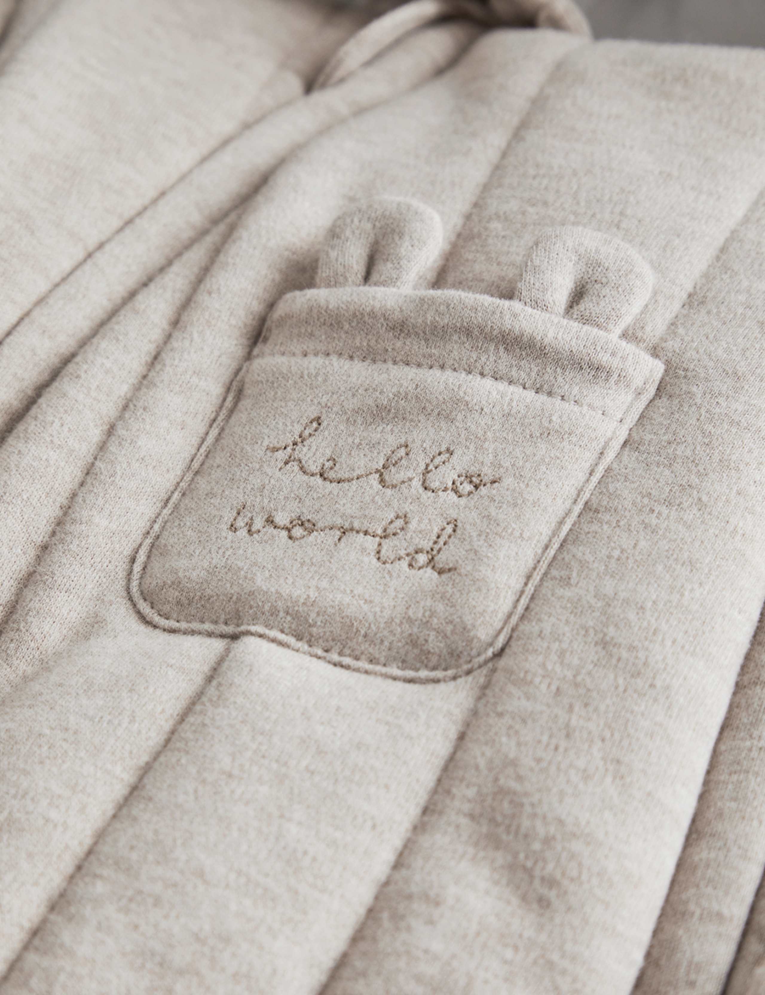 Pure Cotton Quilted Hooded Pramsuit (0-12 Mths) 4 of 4