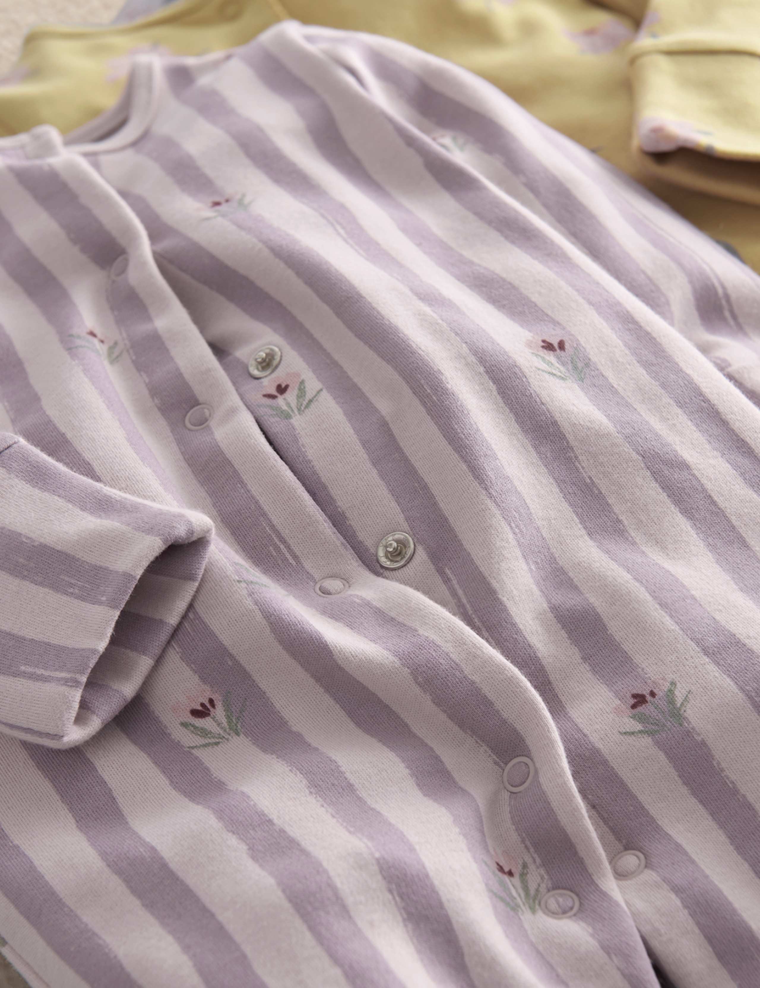 3 Pack Pure Cotton Floral Sleepsuits (0-24 Mths) 4 of 5