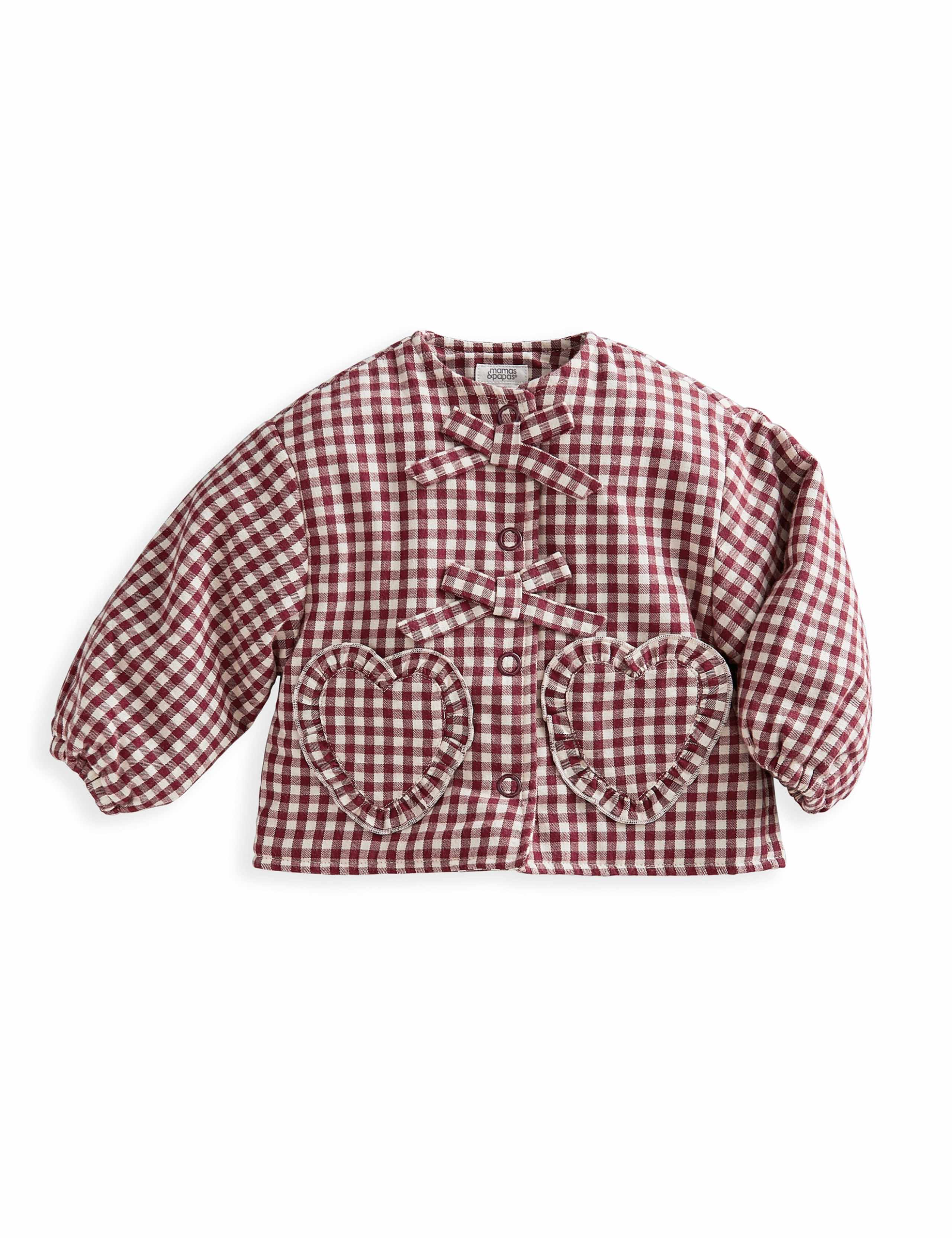 Pure Cotton Gingham Padded Jacket (3 Mths-3 Yrs) 2 of 4