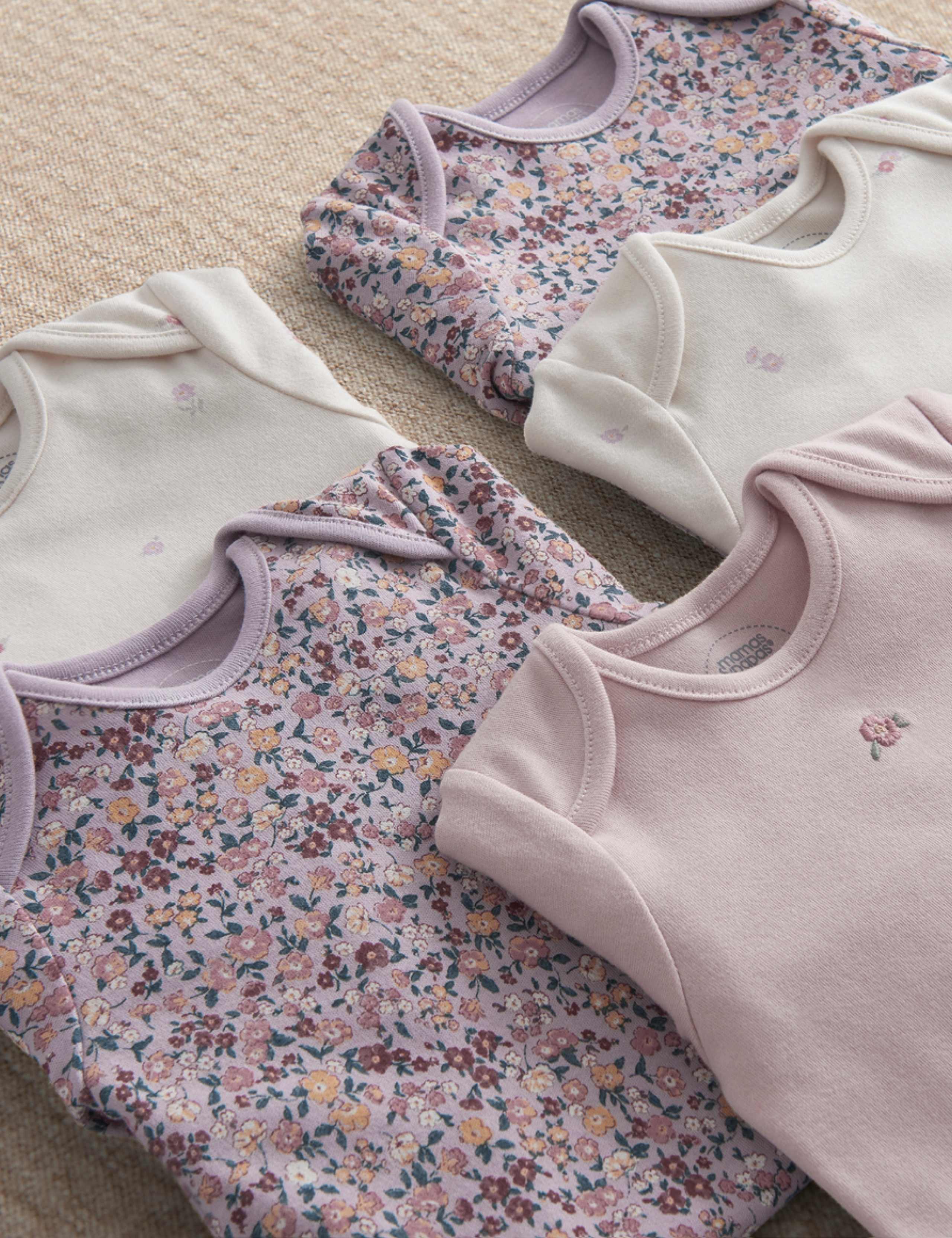 5 Pack Pure Cotton Vintage Floral Bodysuits (0-24 Mths) 3 of 4