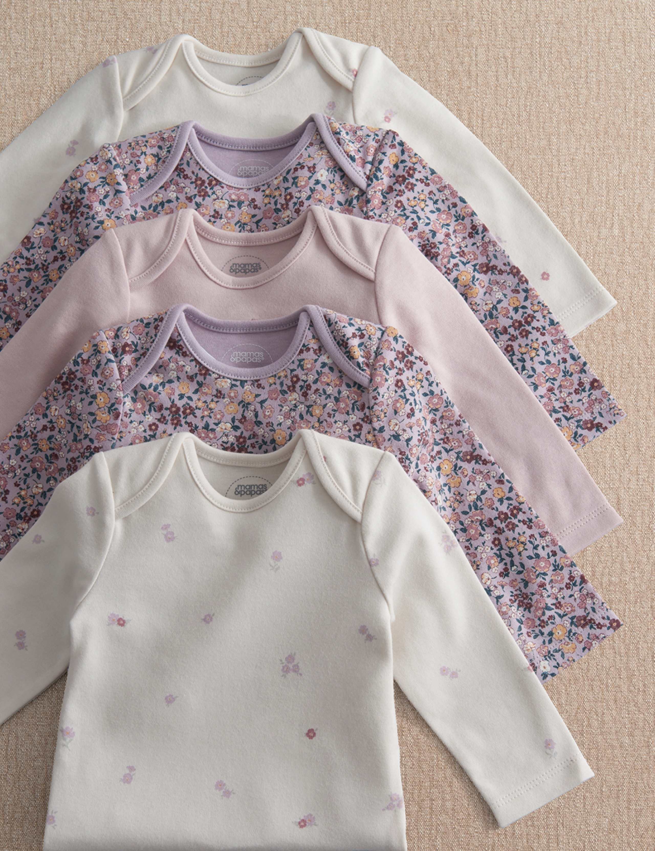 5 Pack Pure Cotton Vintage Floral Bodysuits (0-24 Mths) 4 of 4