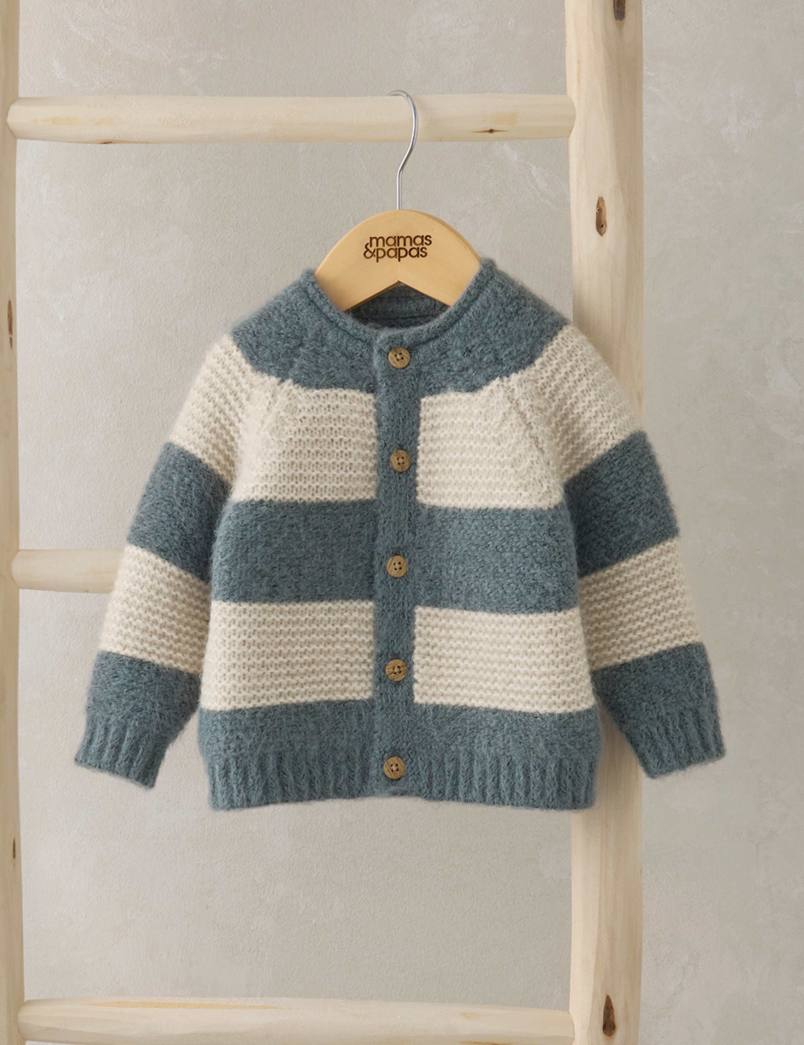 Striped Long Sleeve Knit Cardigan 1 of 4