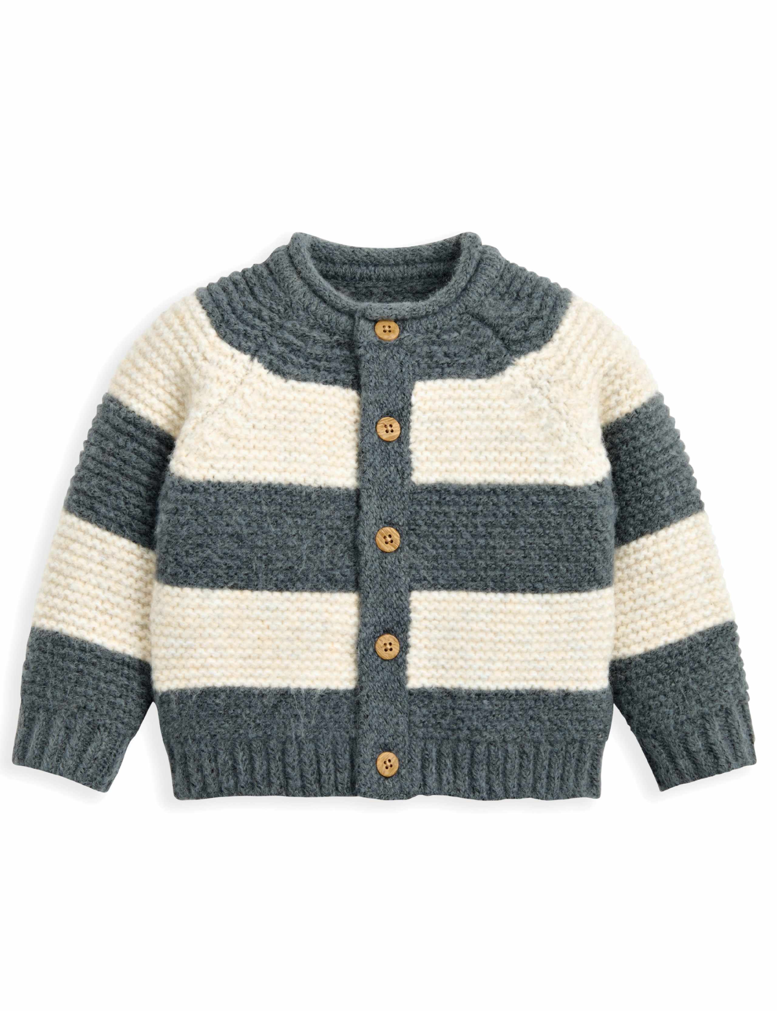 Striped Long Sleeve Knit Cardigan 4 of 4