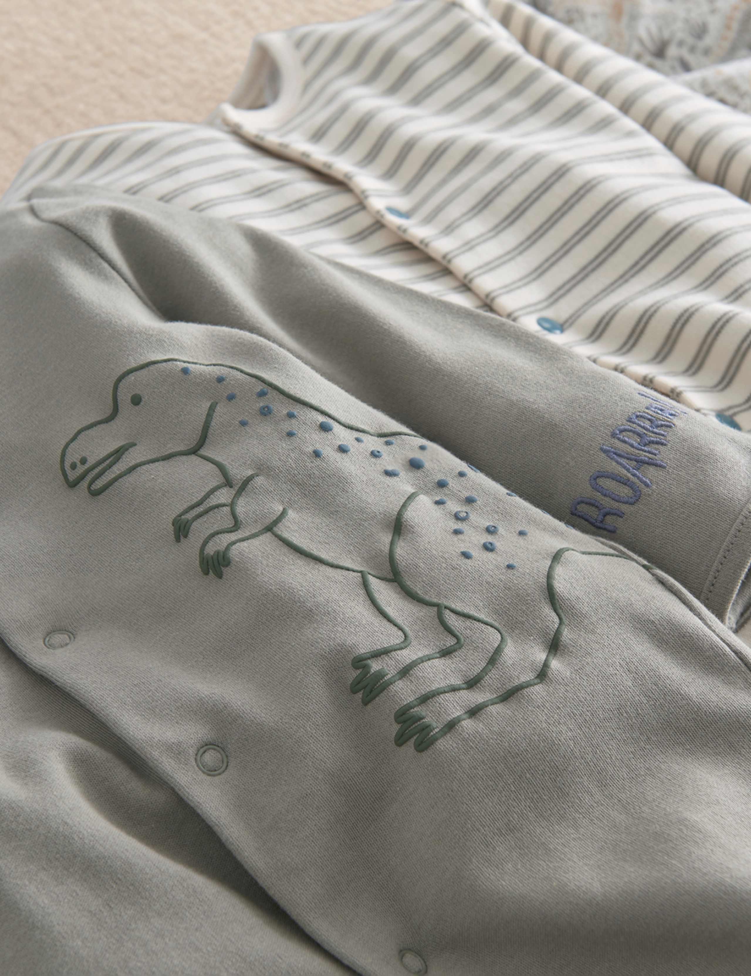 3 Pack Pure Cotton Patterned Sleepsuits (0-24 Mths) 3 of 4