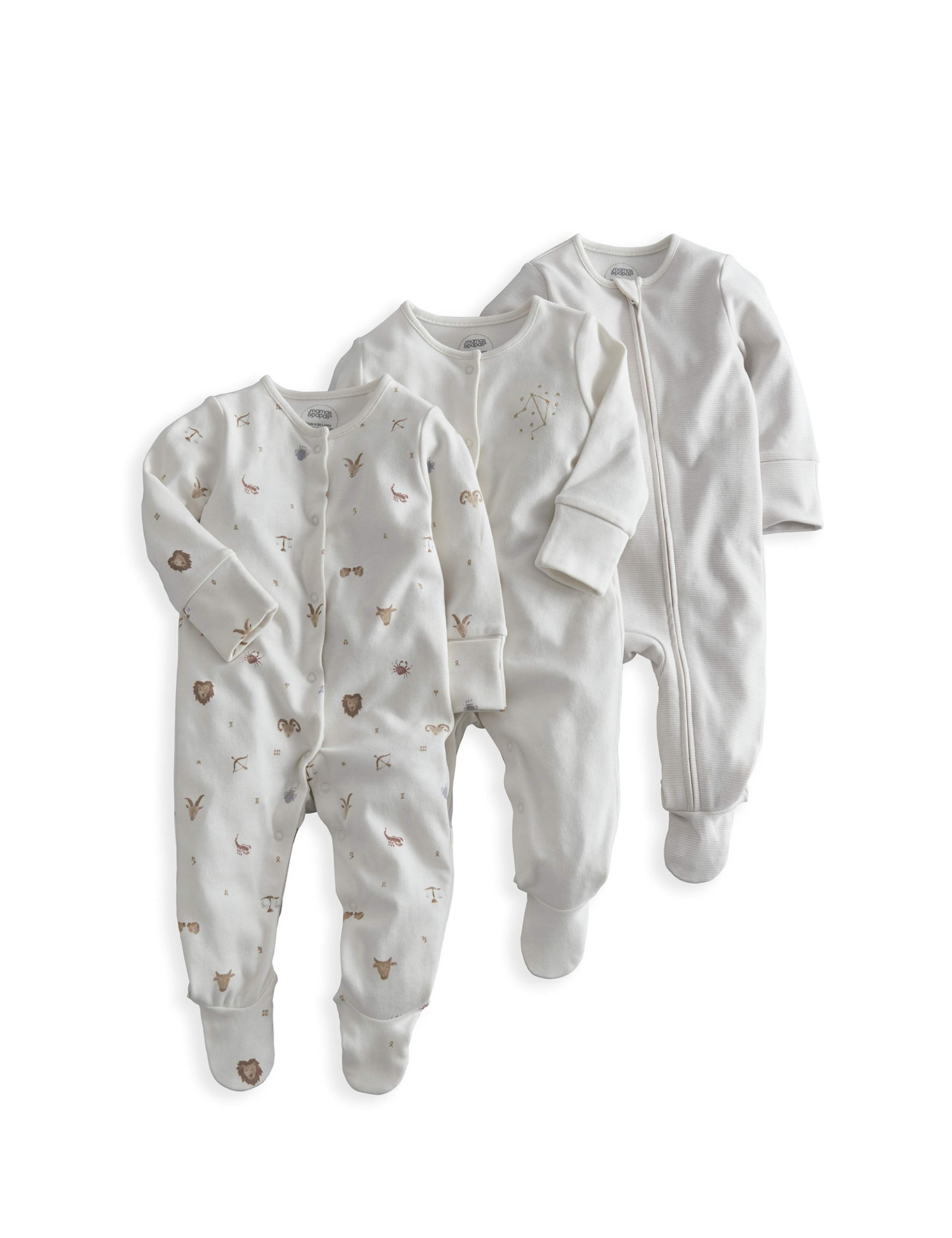 3 Pack Pure Cotton Horoscope Sleepsuits (0-24 Mths) 2 of 4
